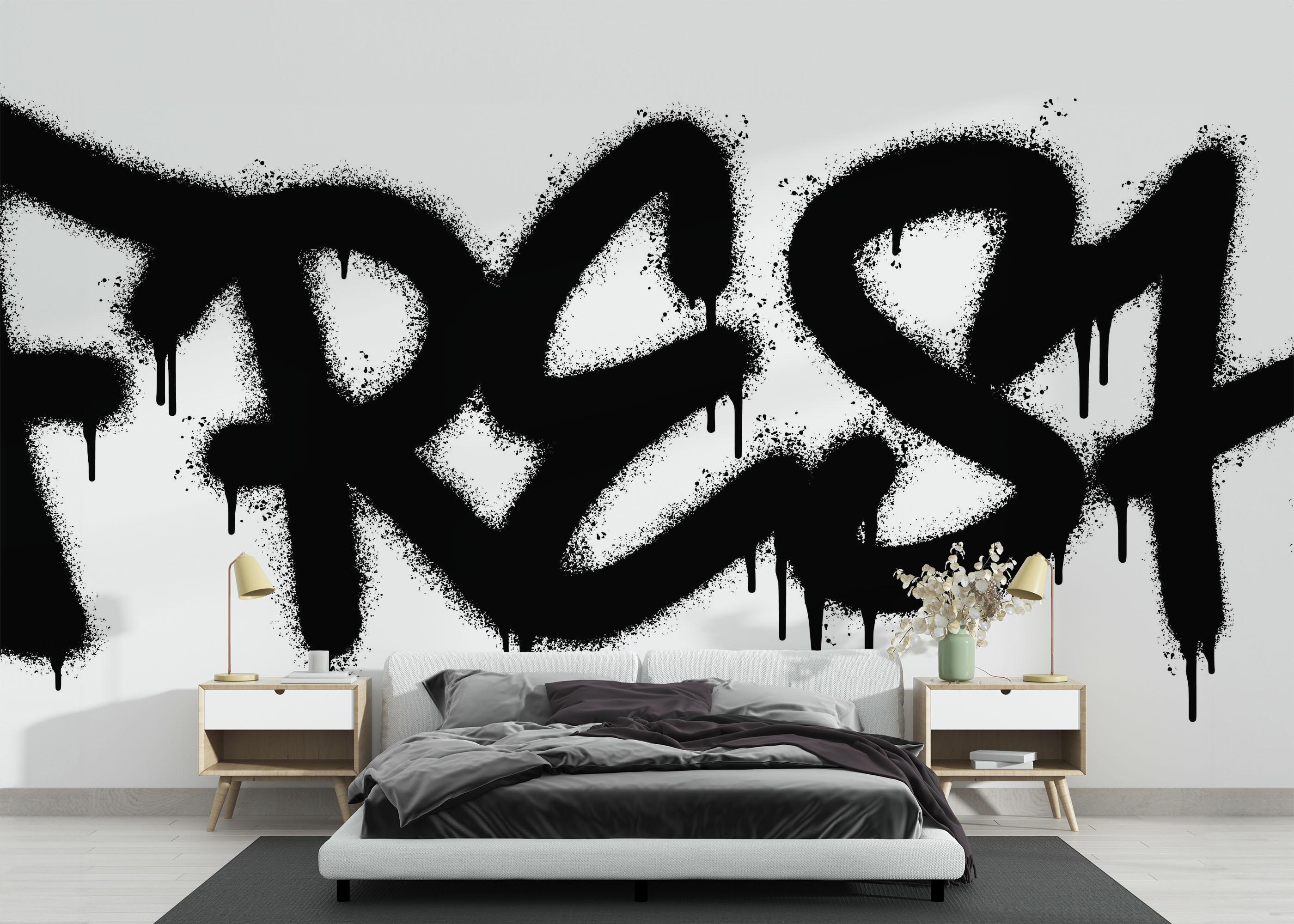 Fototapete Fresh Graffiti Spray mockup 3