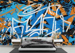 Graffiti Blue Orange mockup 3
