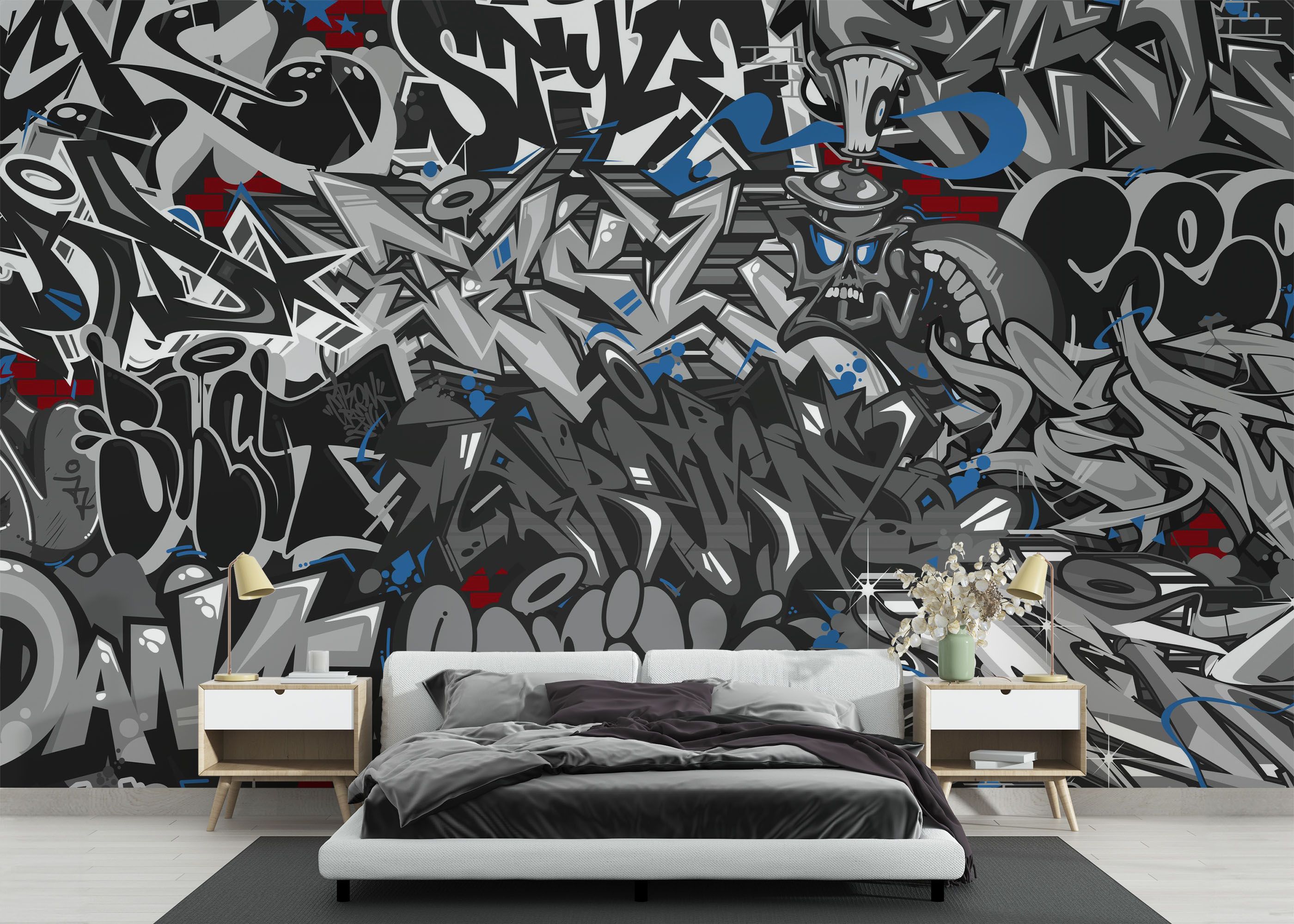 Grey Black Graffiti mockup 3