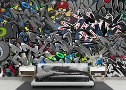 Grey Graffiti Skull mockup 3