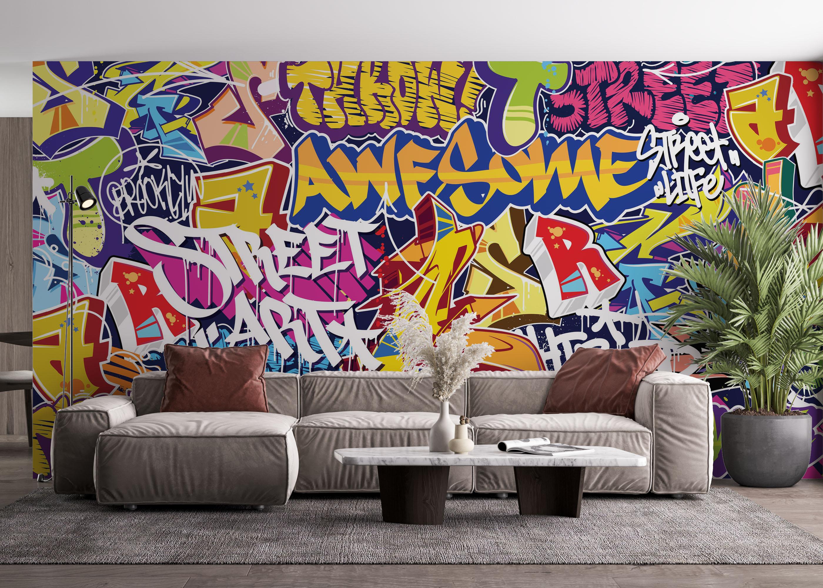 Fototapete Awesome Graffiti mockup 4