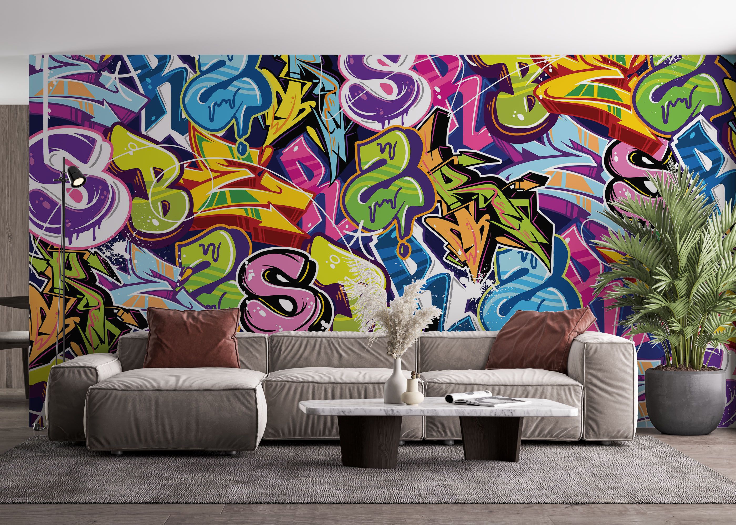 Colorful Lettter Graffiti mockup 4