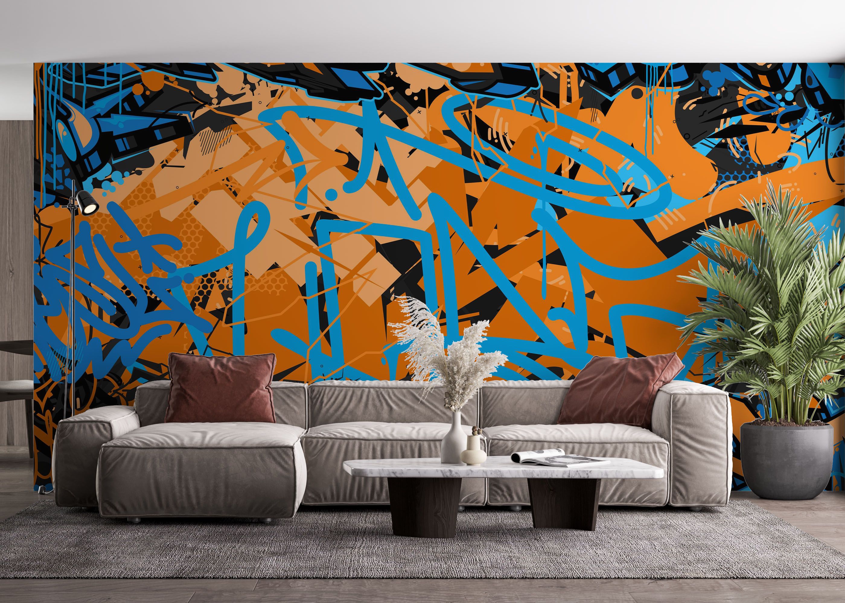 Dark Orange Graffiti mockup 4