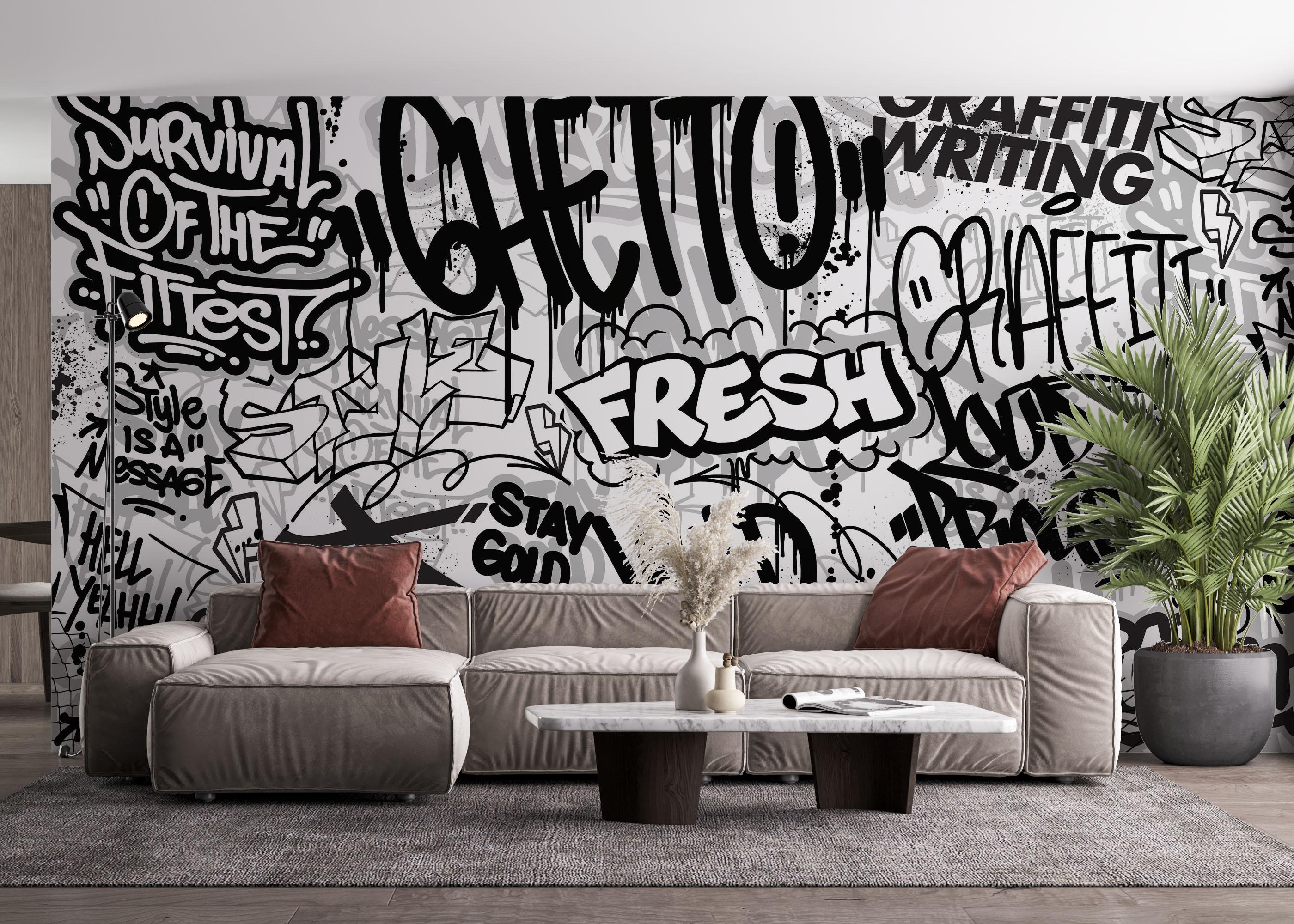 Fototapete Fresh Graffiti Art mockup 4