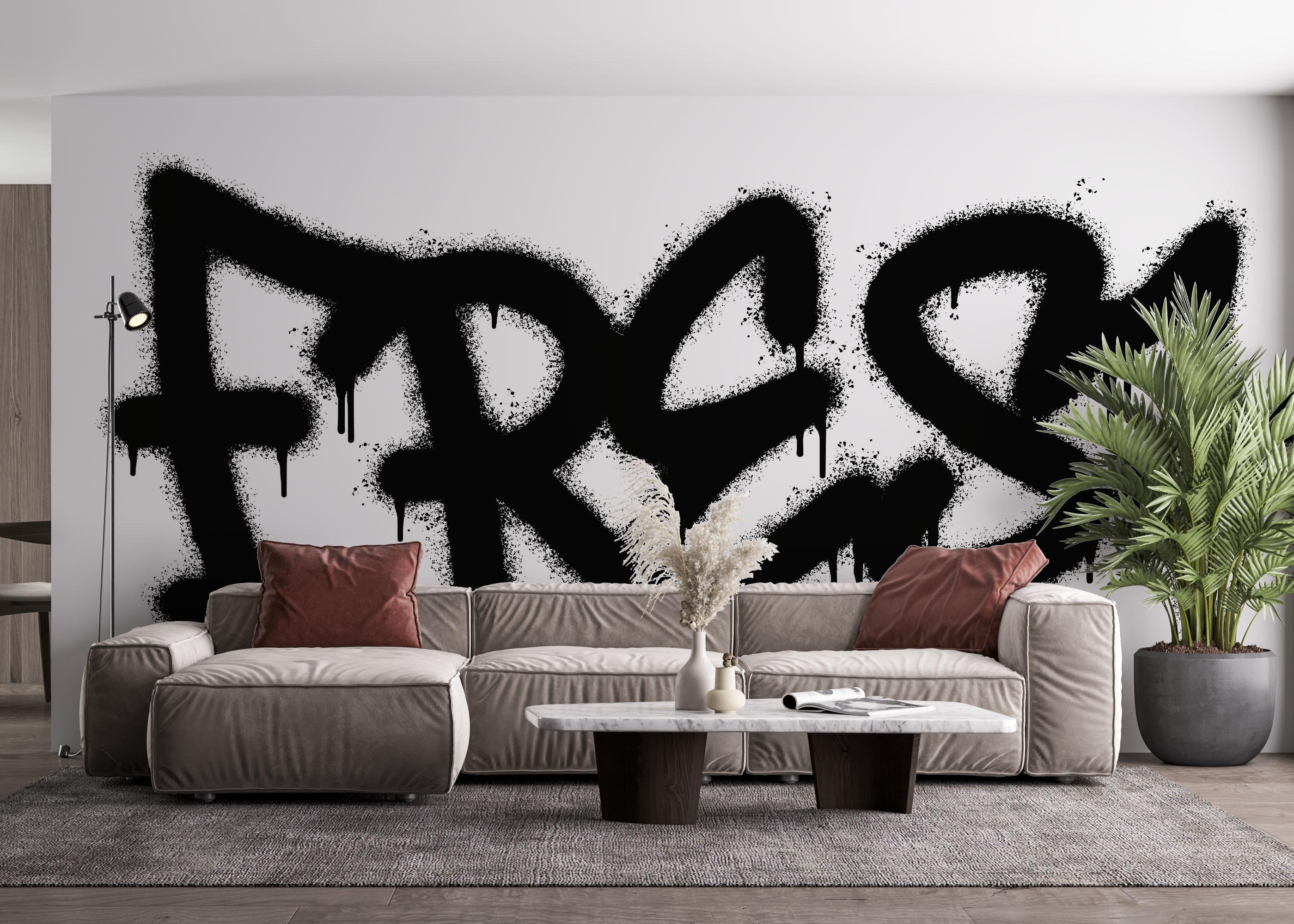 Fototapete Fresh Graffiti Spray mockup 4