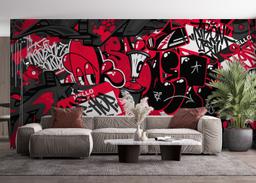 Graffiti Black Red mockup 4