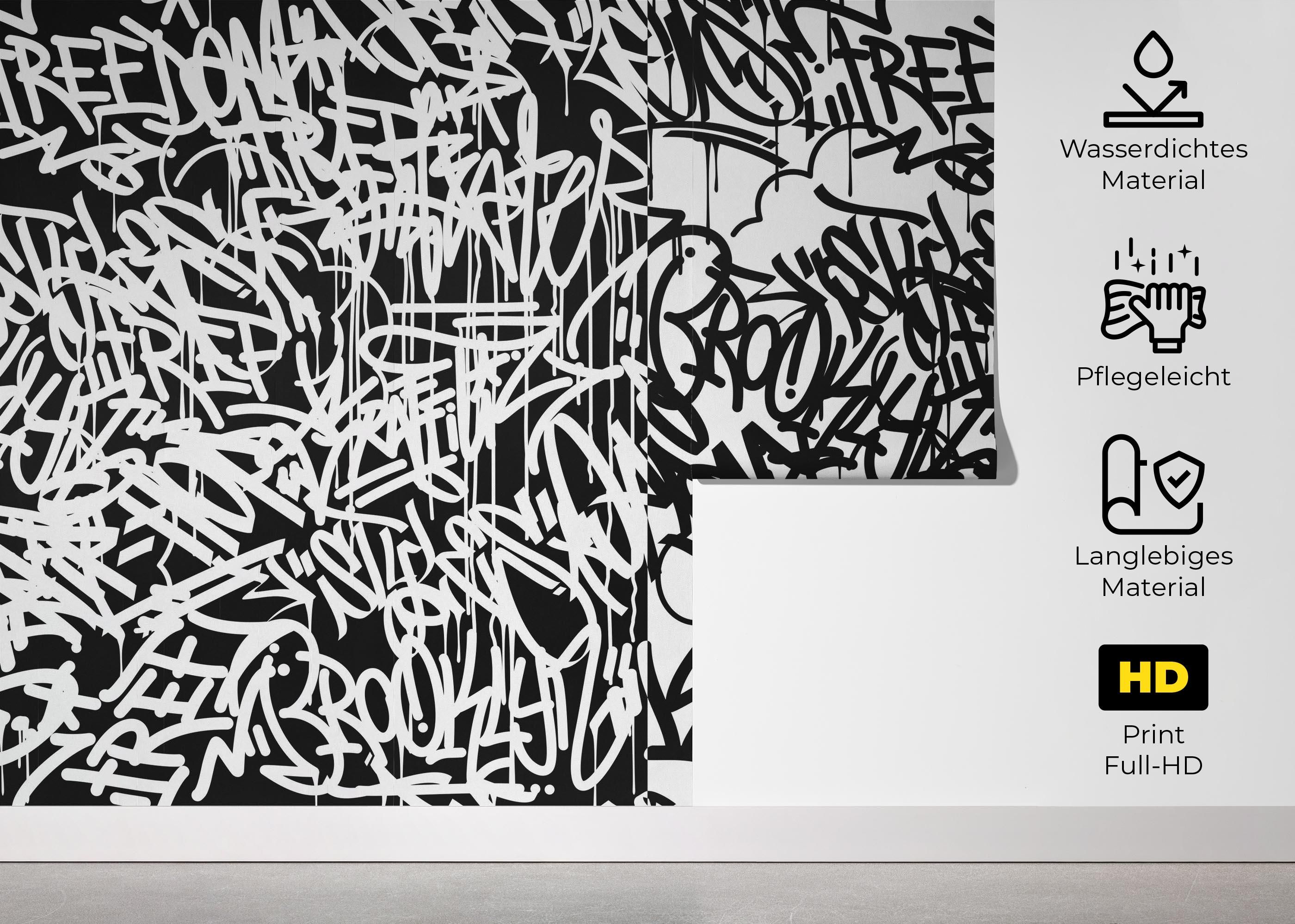 Black White Graffiti mockup 5