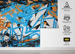 Blue Graffiti Tag mockup 5