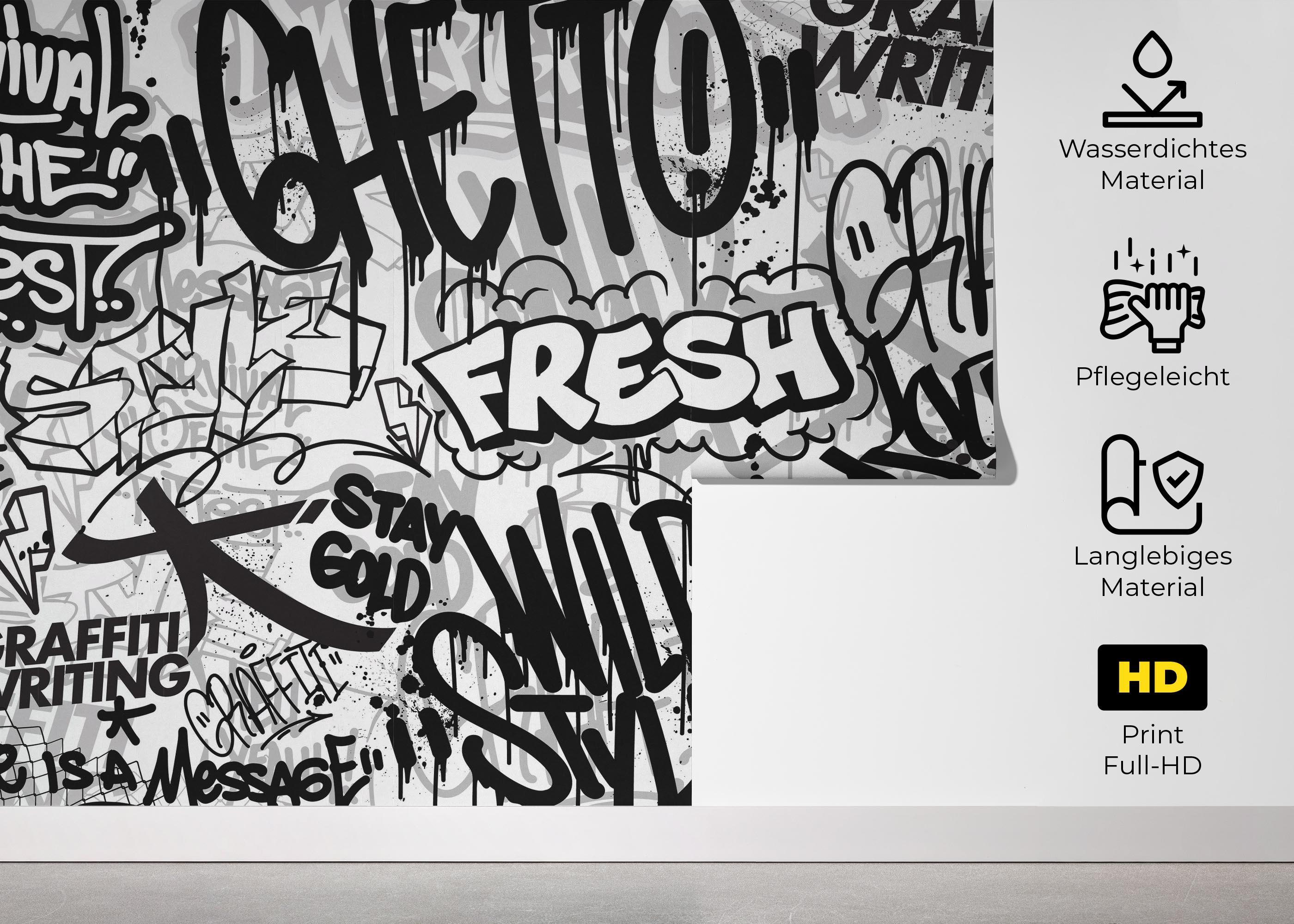 Fototapete Fresh Graffiti Art mockup 5