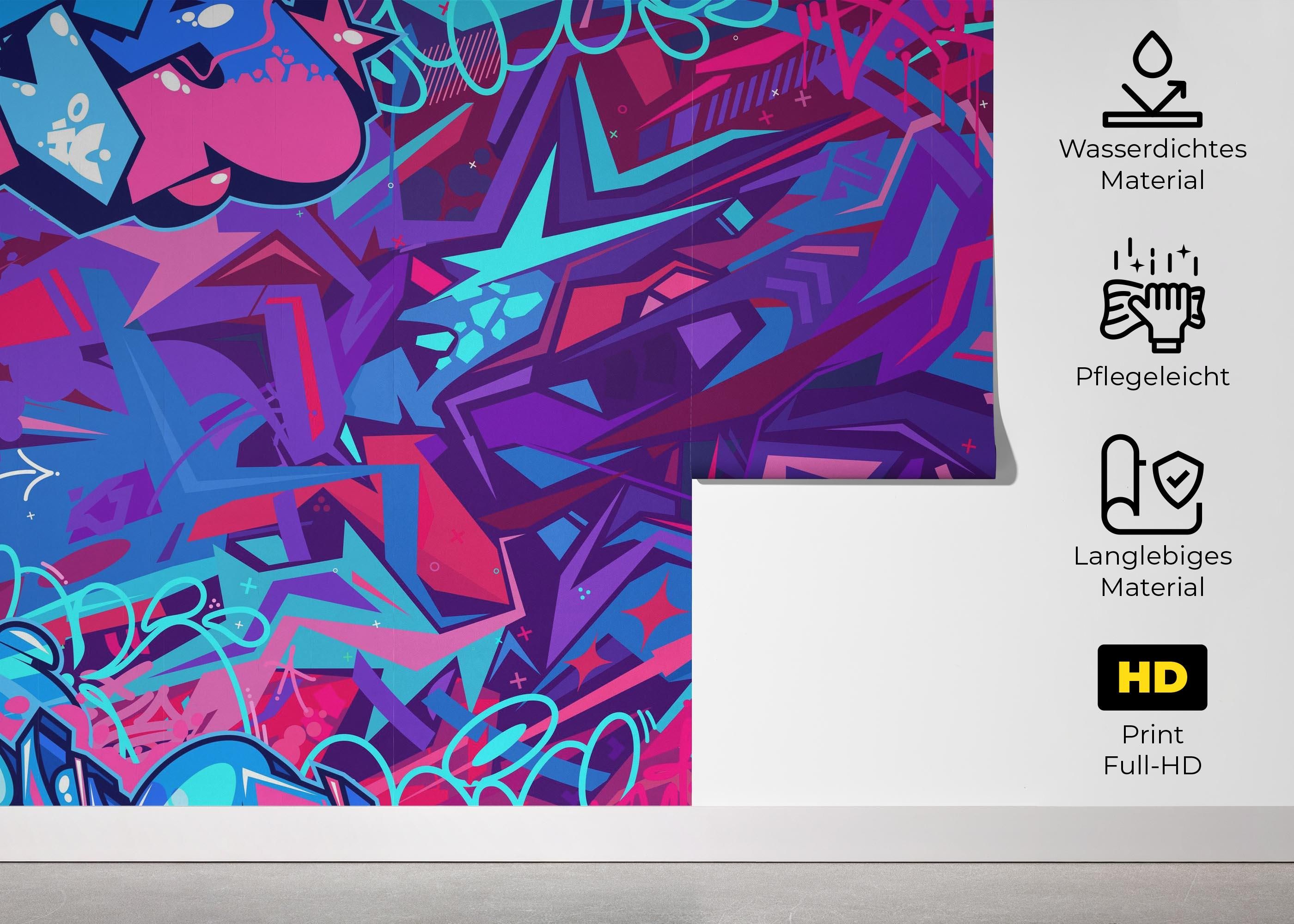 Graffiti Blue Purple mockup 5