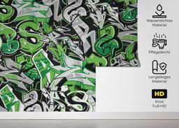 Green Letters Graffiti mockup 5