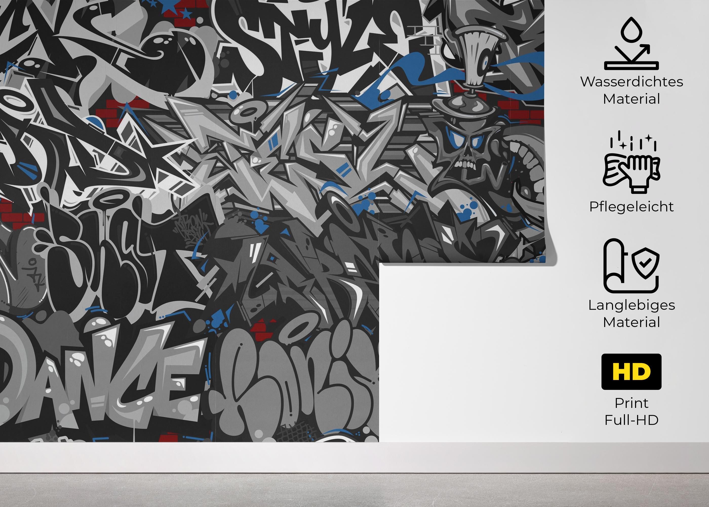 Grey Black Graffiti mockup 5