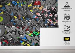 Grey Graffiti Skull mockup 5