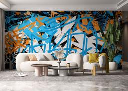 Blue Graffiti Tag mockup 6