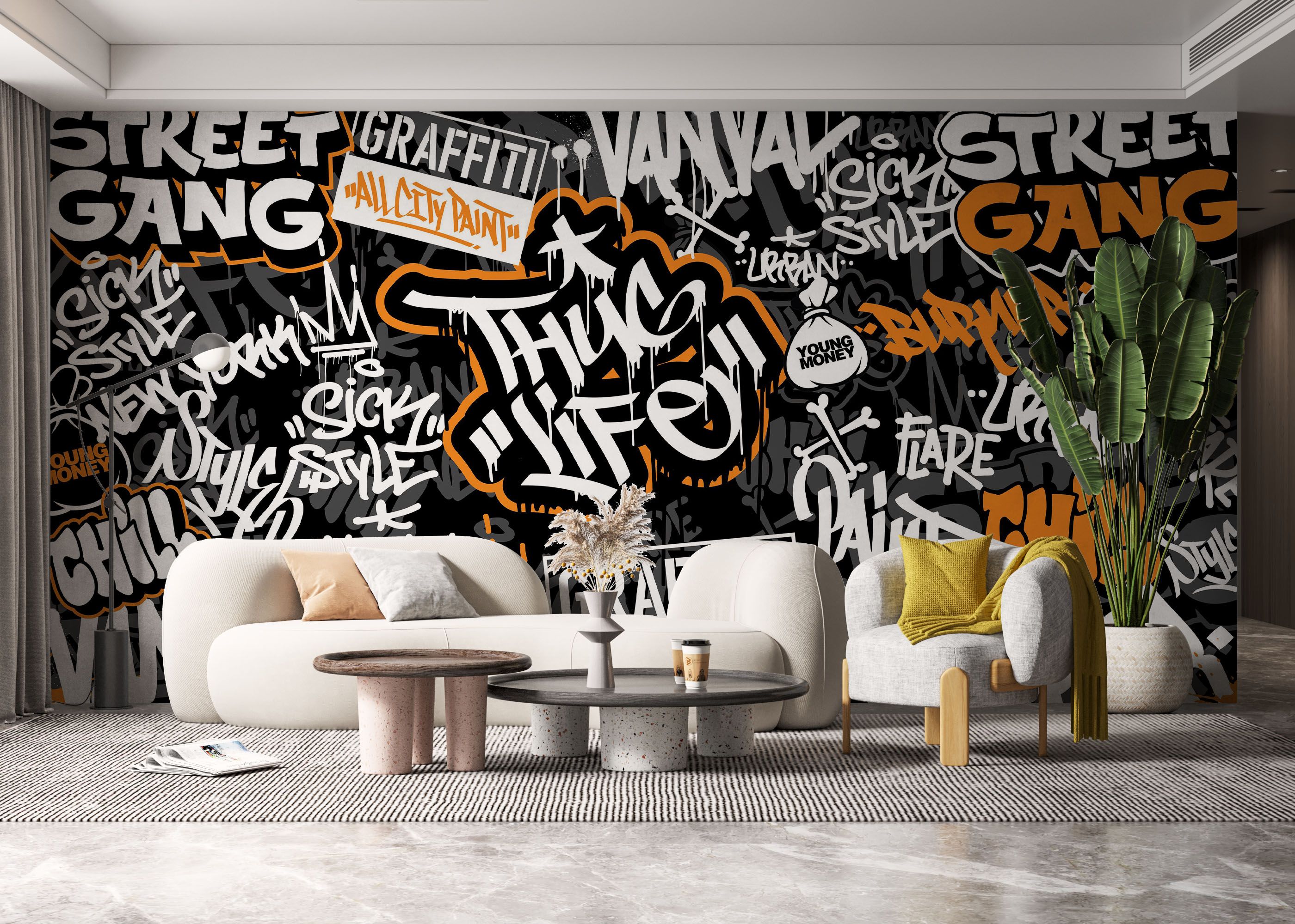 Chill Orange Graffiti mockup 6