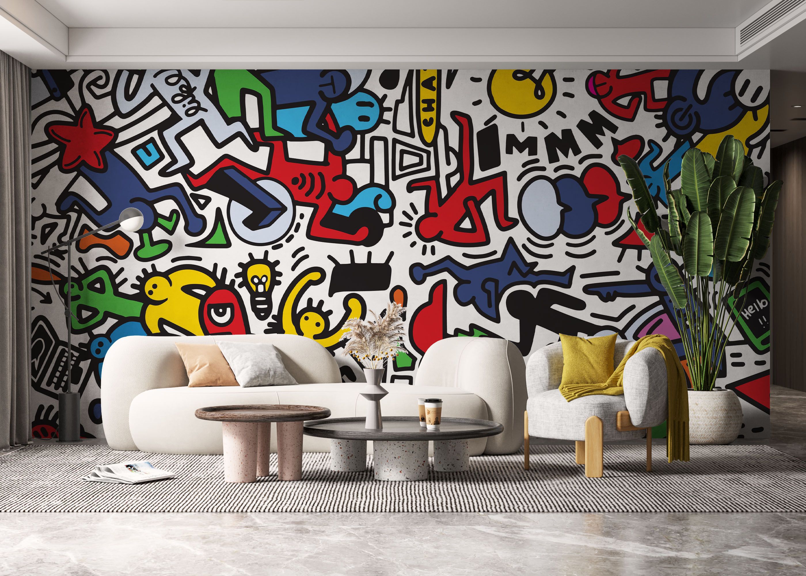 Colorful Doodle Graffiti mockup 6