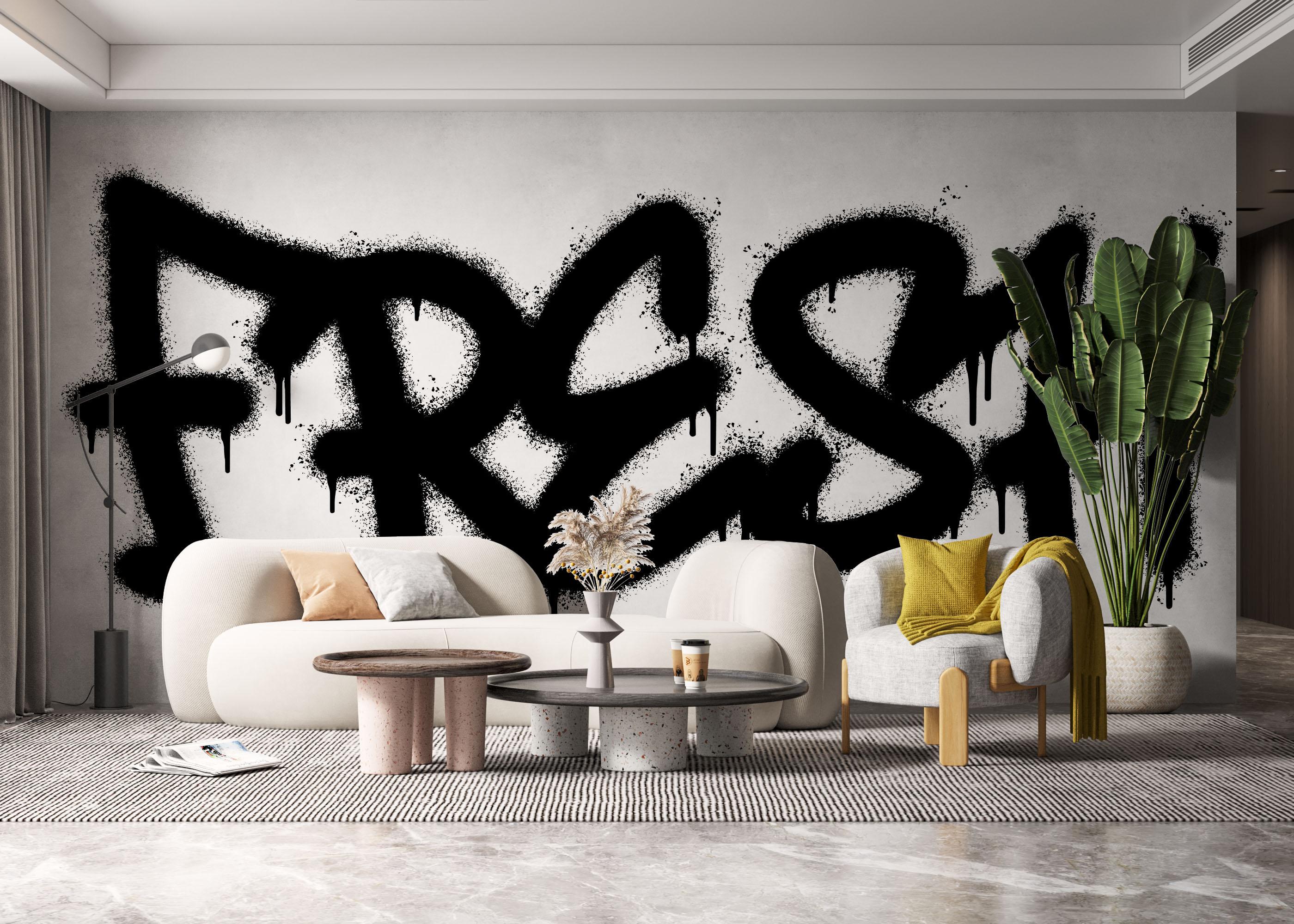 Fototapete Fresh Graffiti Spray mockup 6