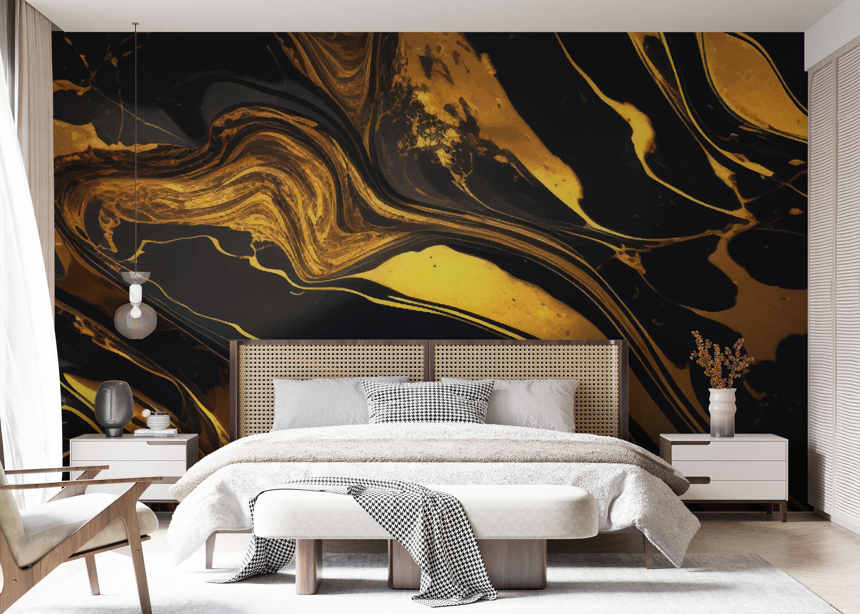 Fototapete Black Gold Marble mockup 7