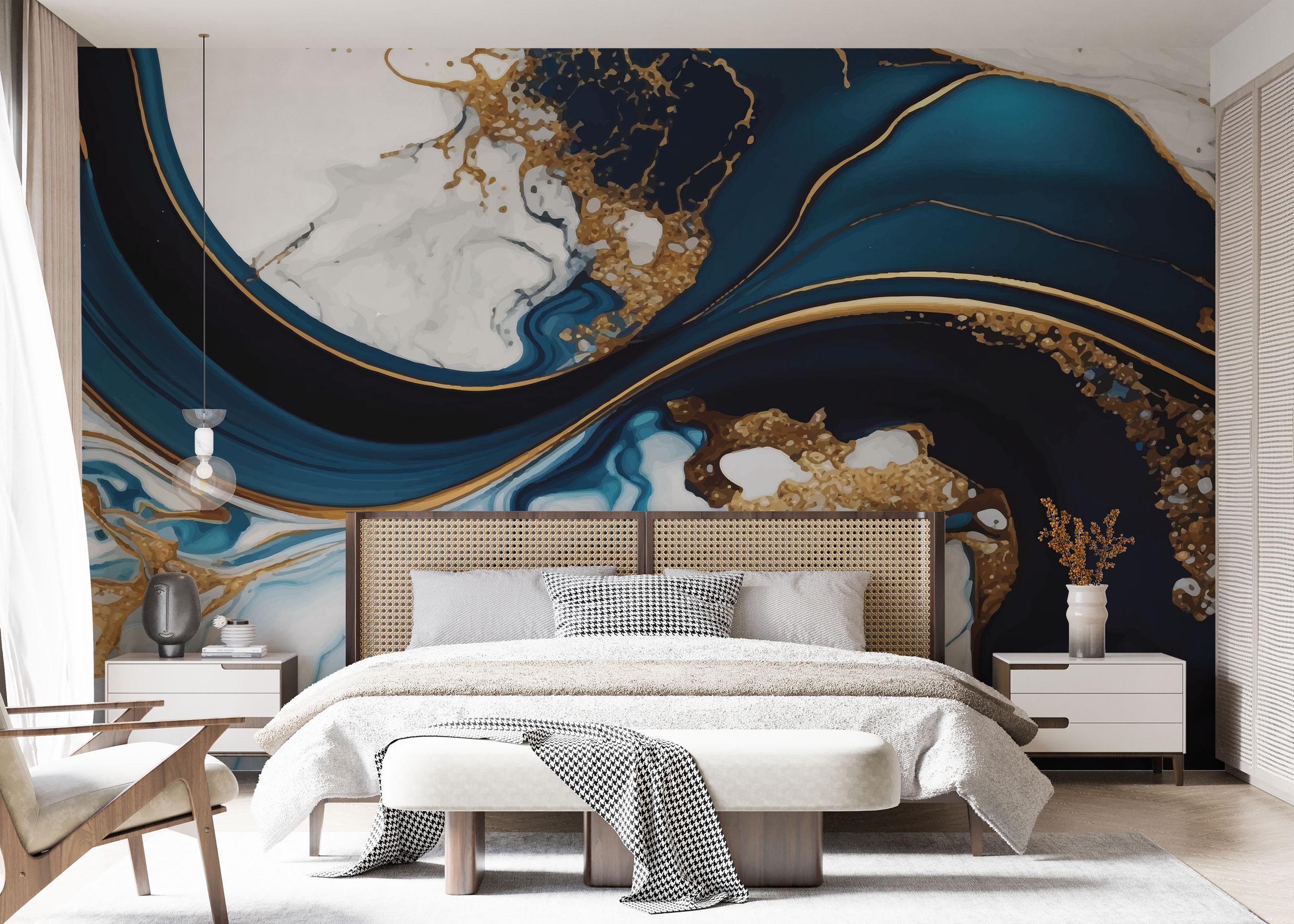 Fototapete Black Liquid Marble mockup 7