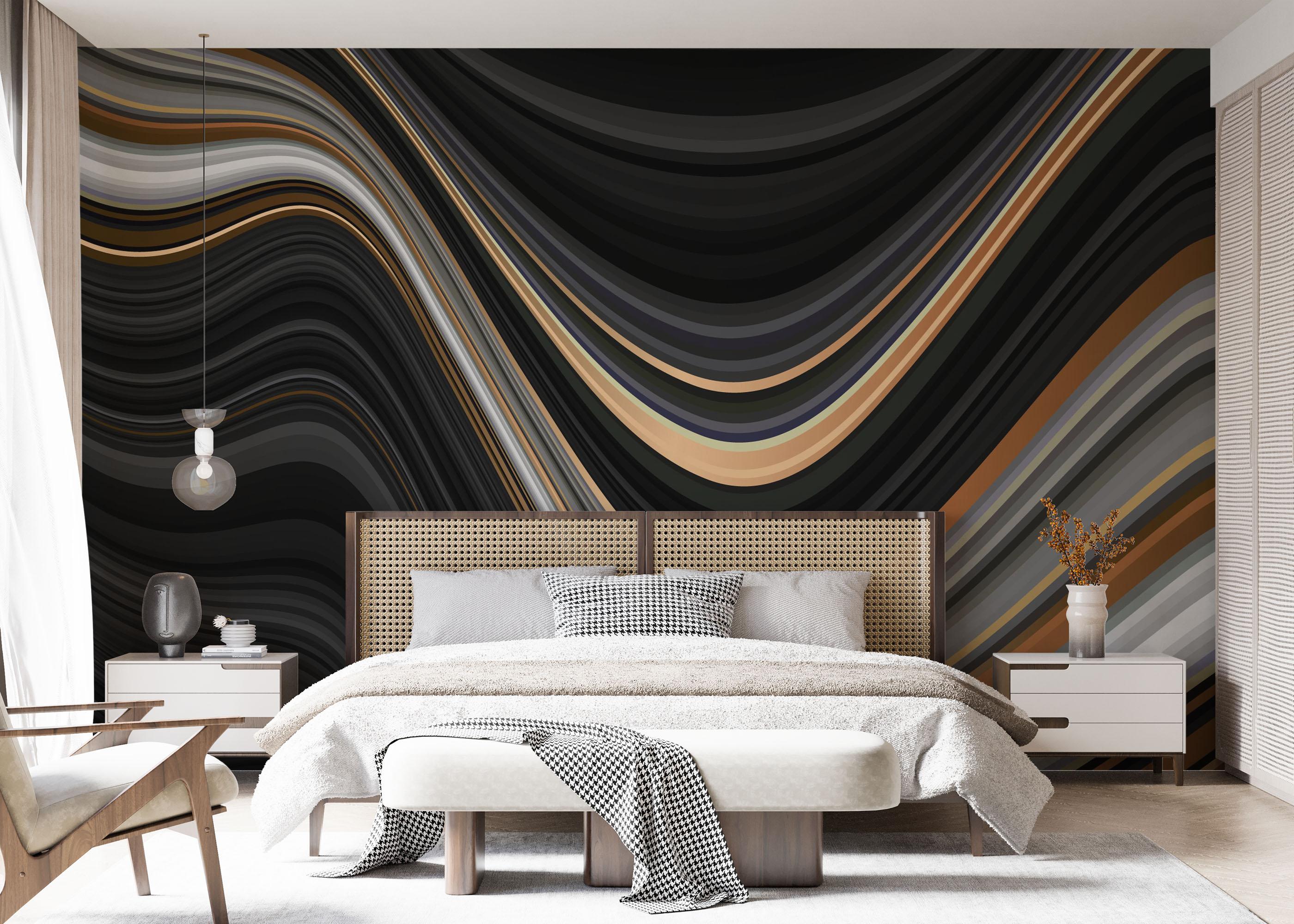 Fototapete Black Wave Marble mockup 7