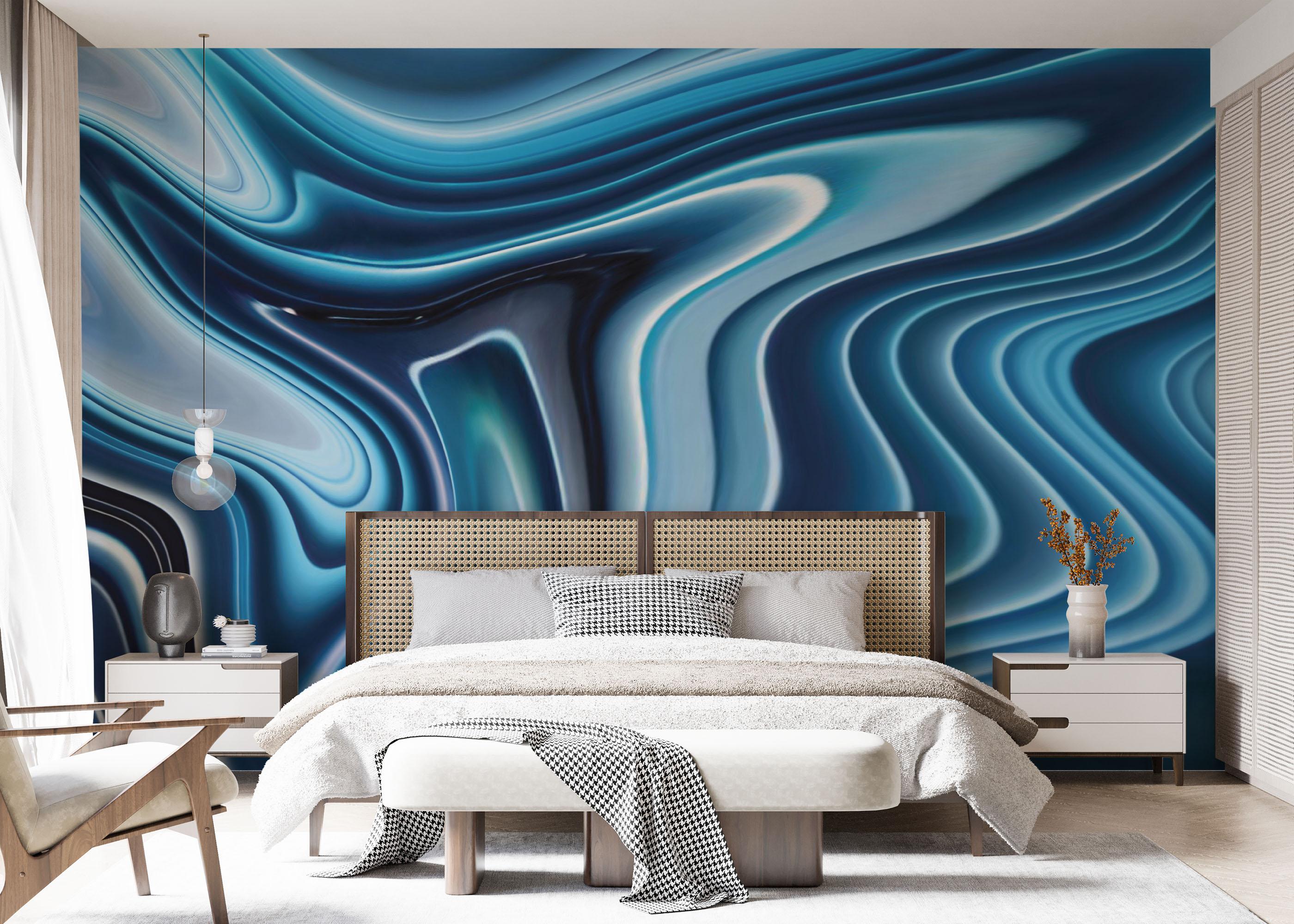 Fototapete Blue 3d Marble mockup 7