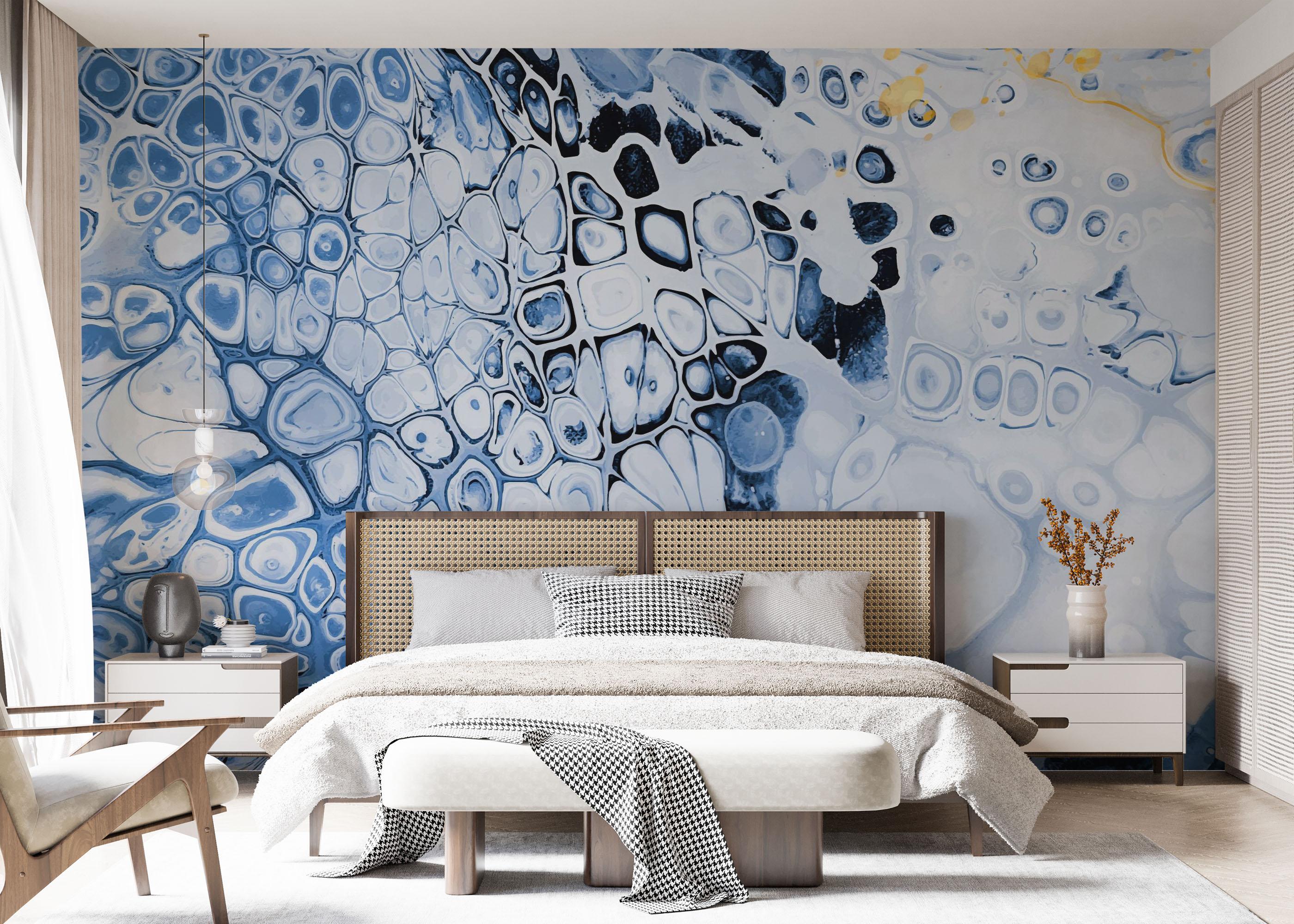 Fototapete Blue Oil Marble mockup 7