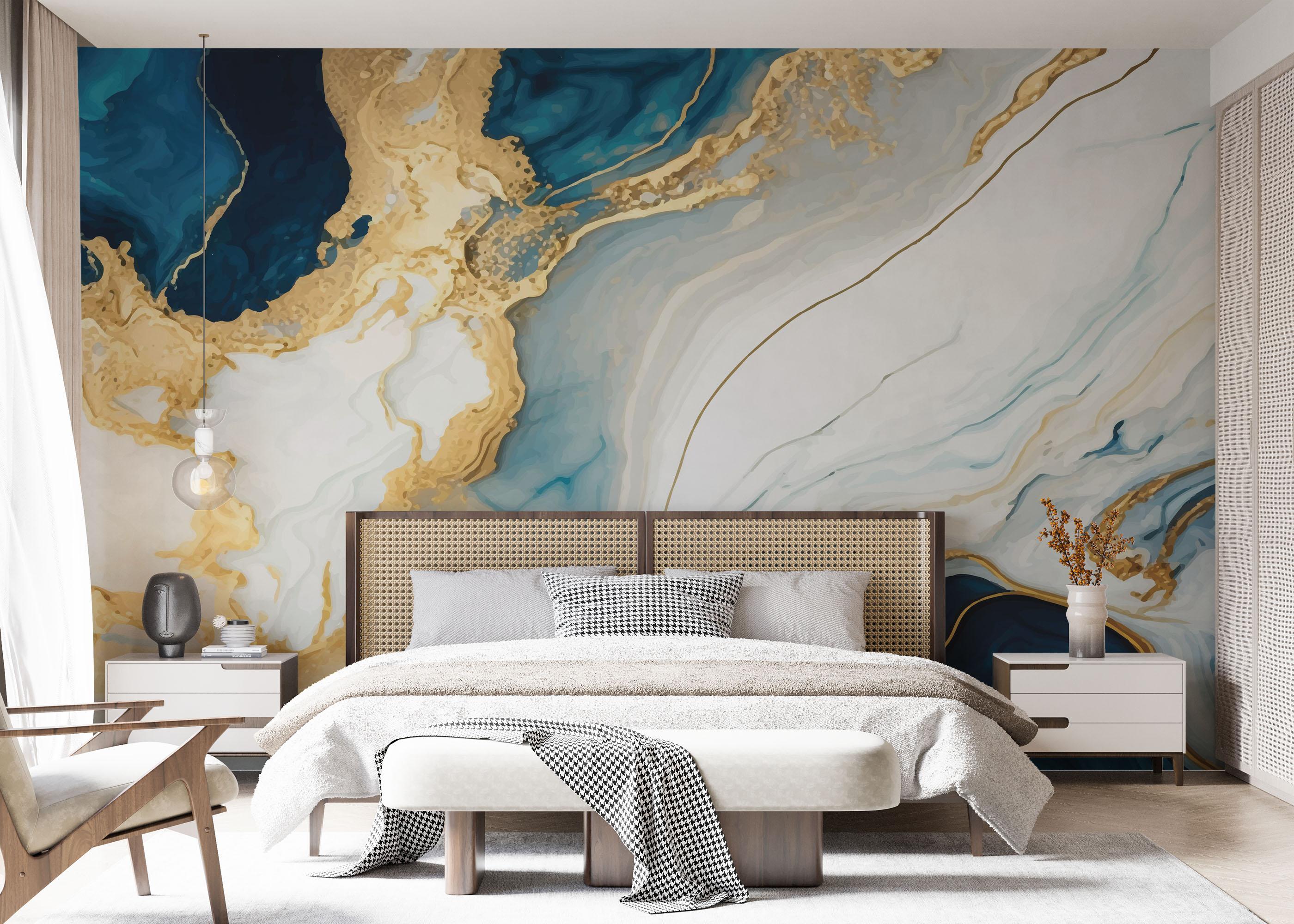 Fototapete Blue Stone Marble mockup 7