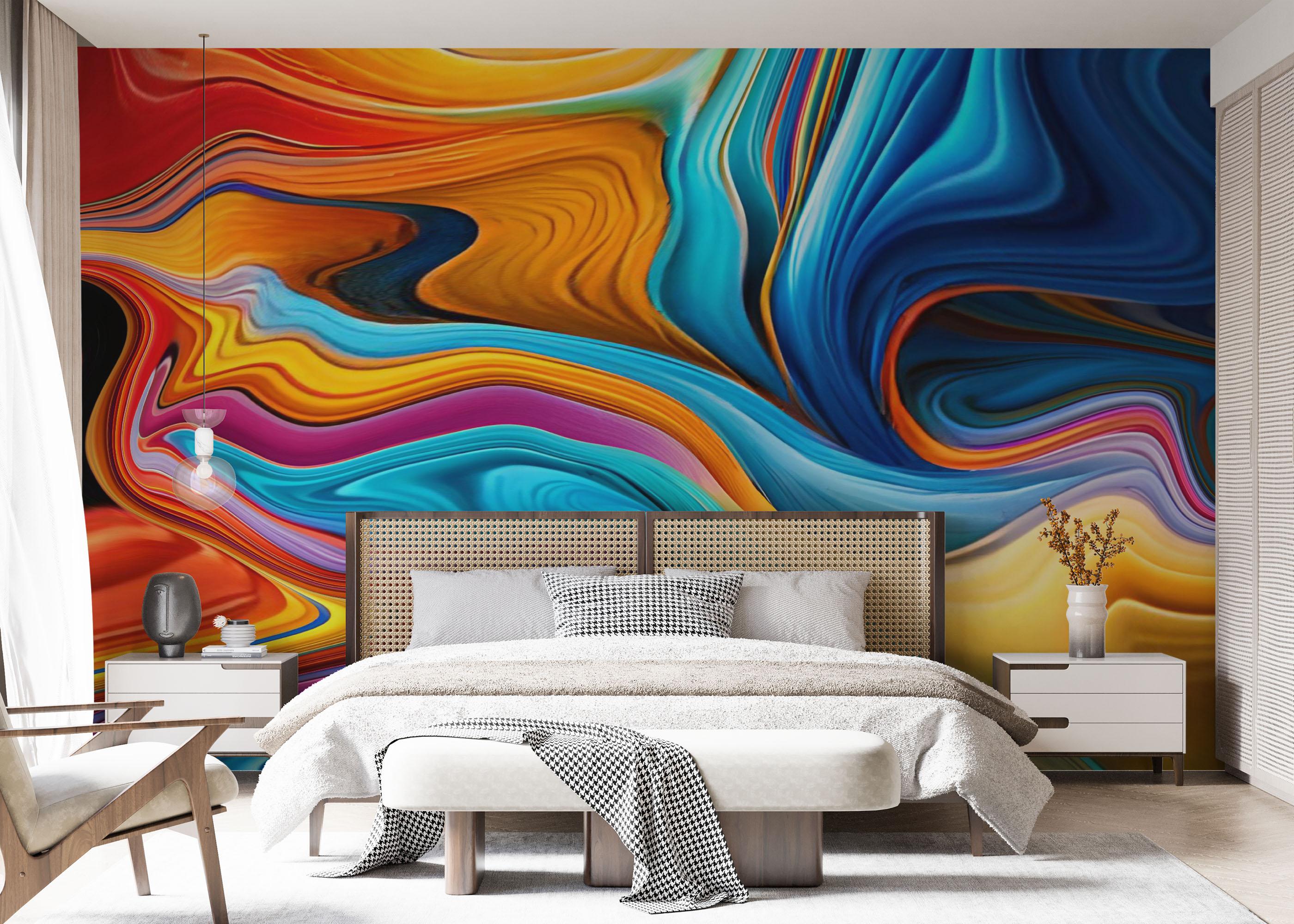 Fototapete Colorful Liquid Marble mockup 7