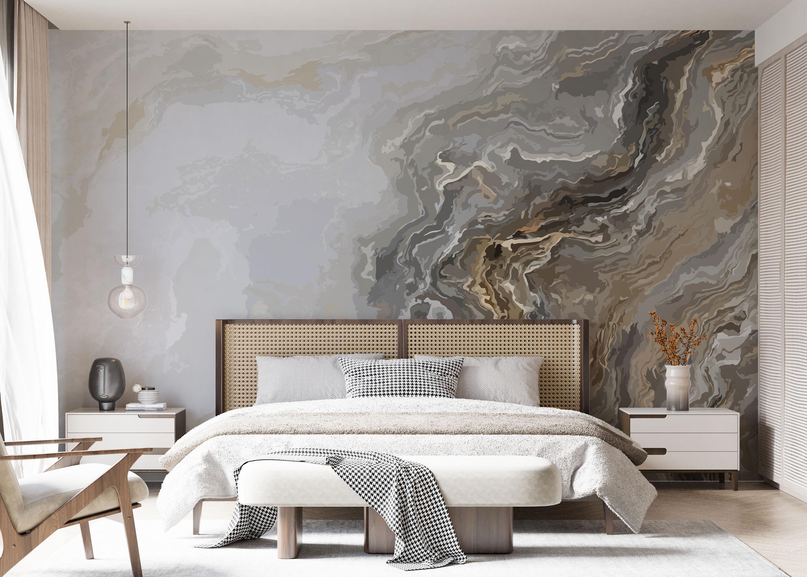 Fototapete Cream Marble Wave mockup 7