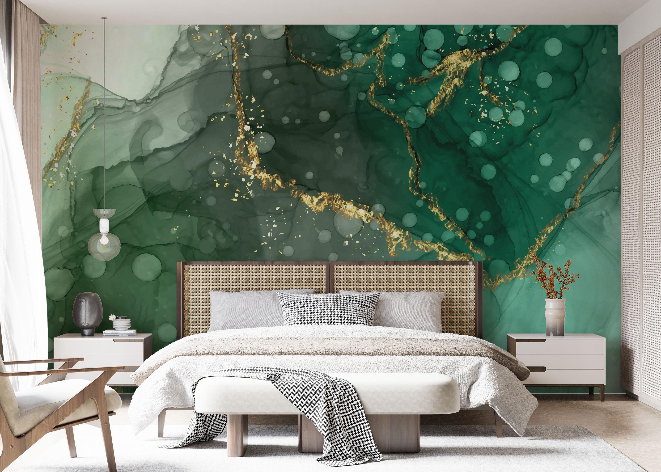 Fototapete Green Circle Marble mockup 7