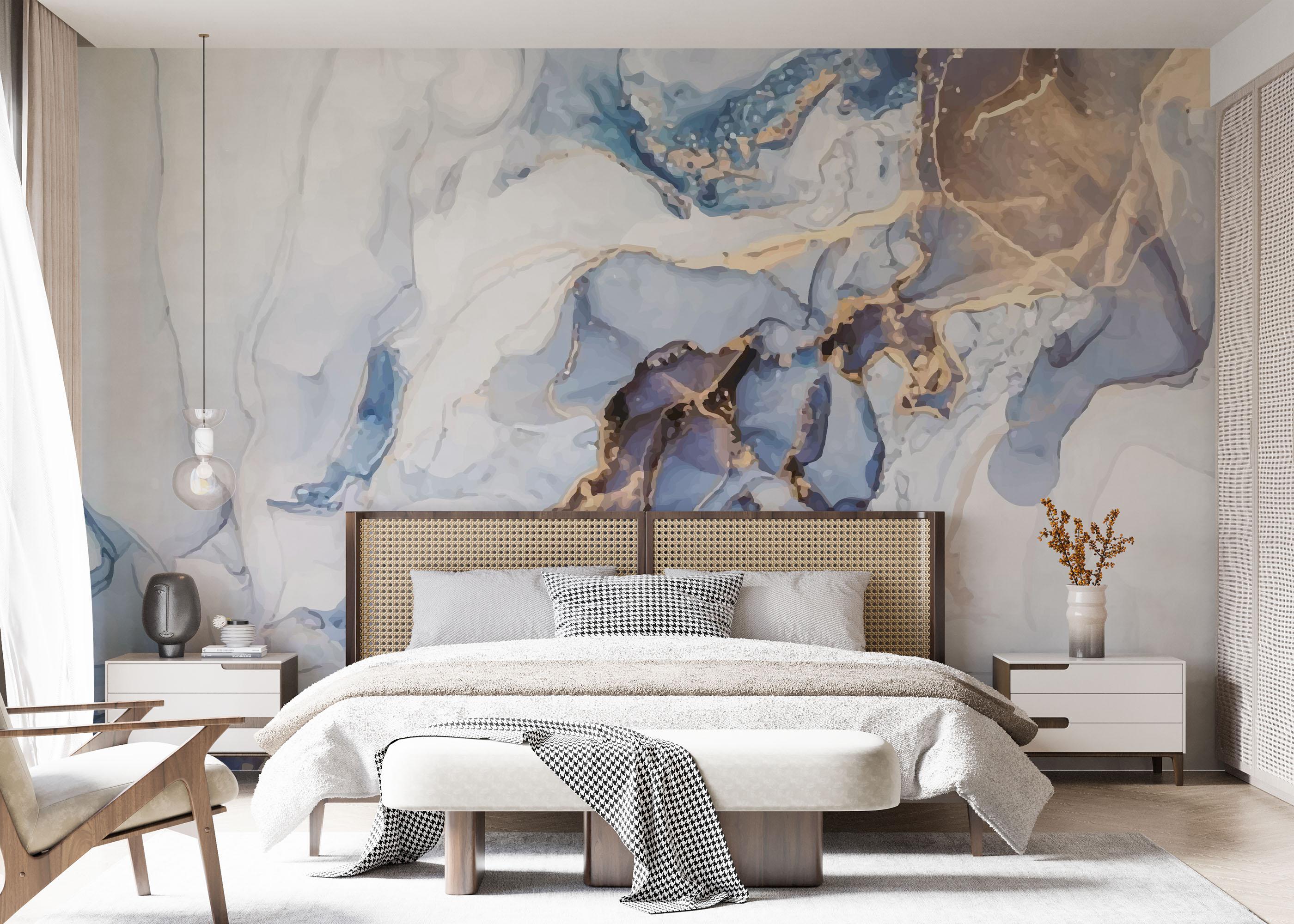 Fototapete Pastel Blue Marble mockup 7