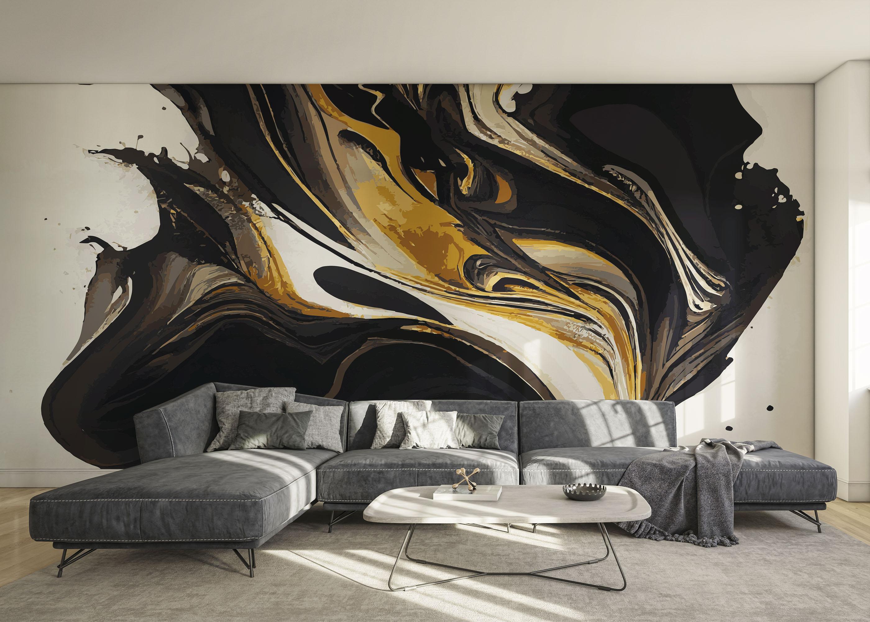 Fototapete Black Shape Marble mockup 0