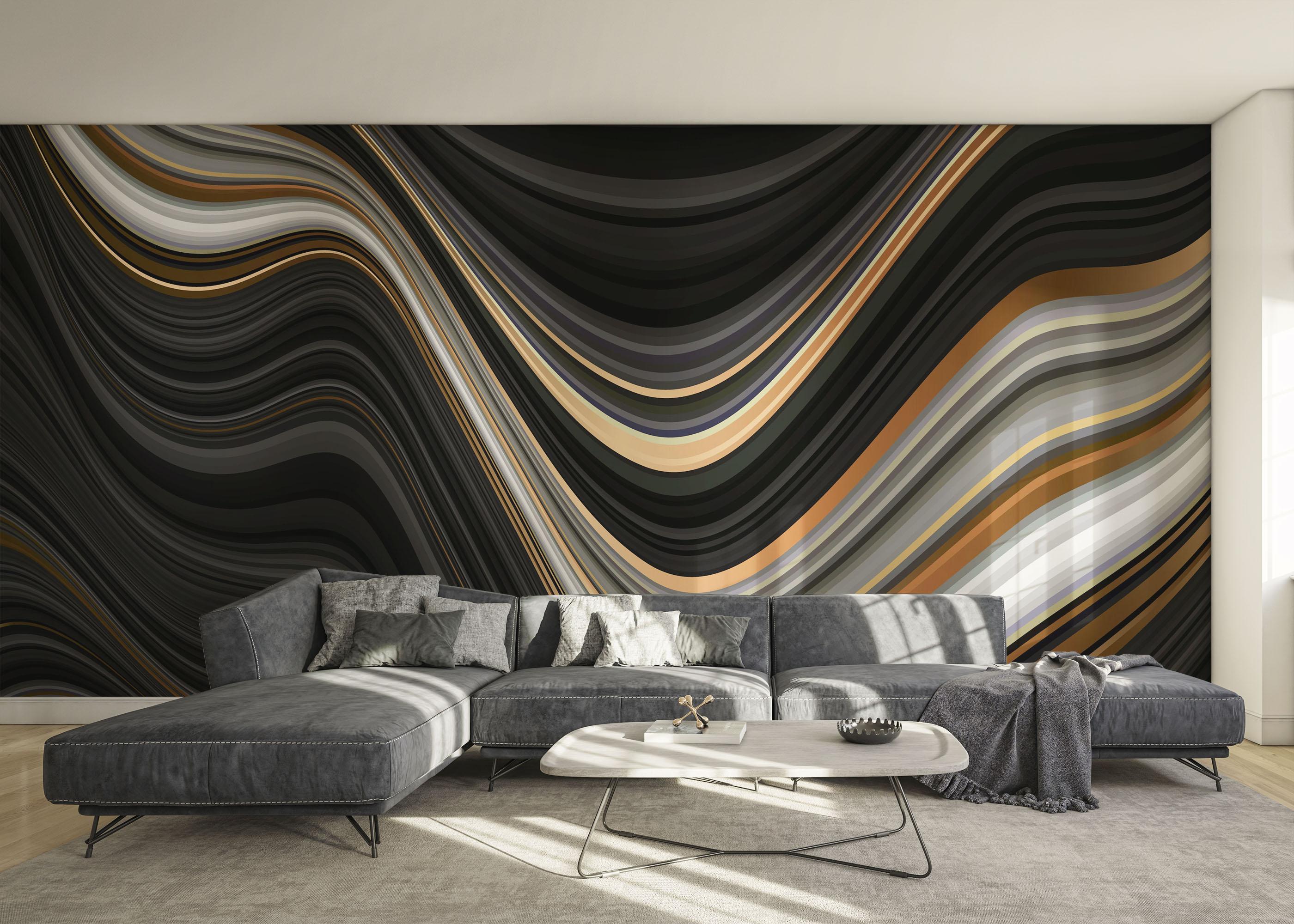 Fototapete Black Wave Marble mockup 0