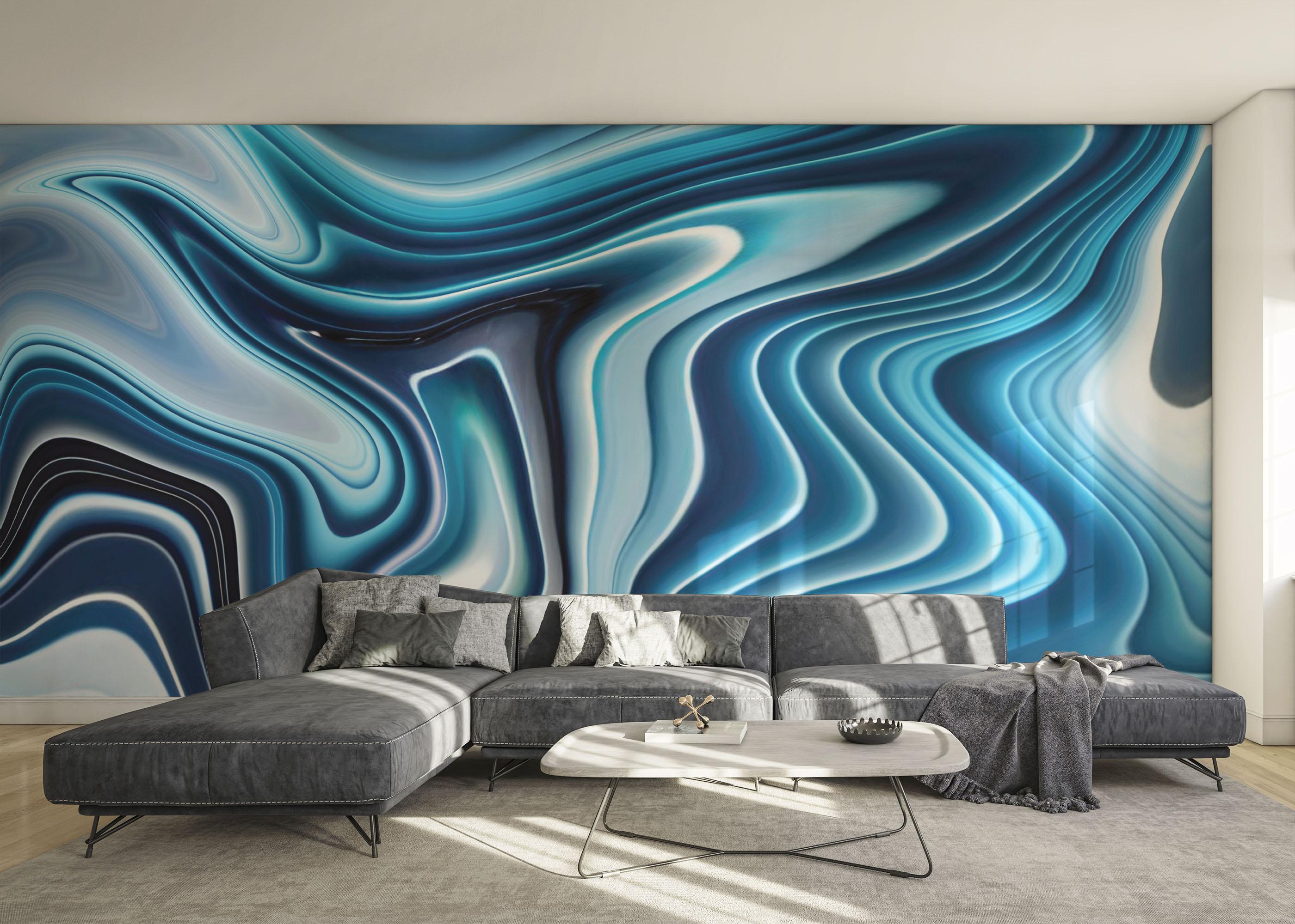 Fototapete Blue 3d Marble mockup 0