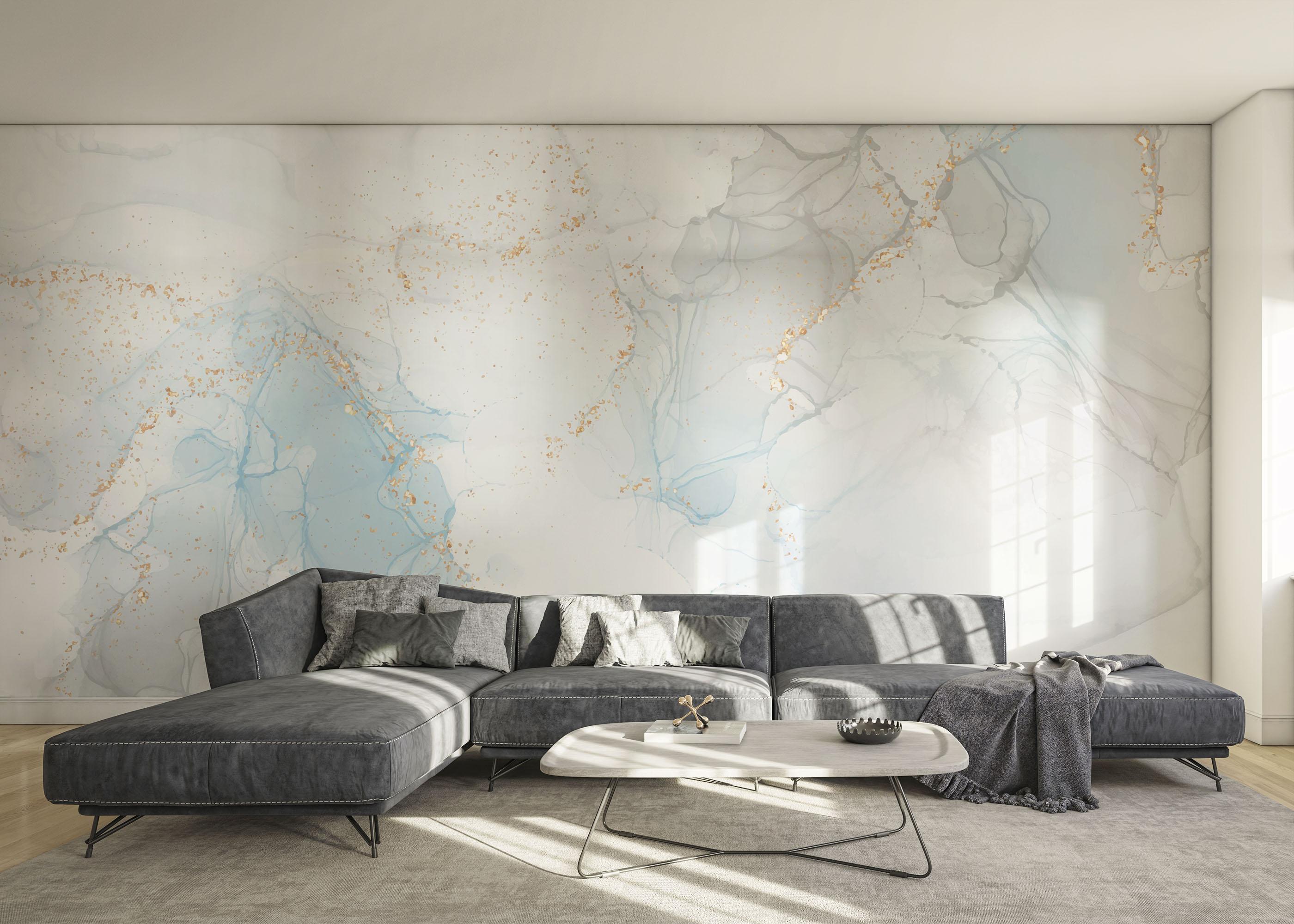 Fototapete Blue Alcohol Marble mockup 0