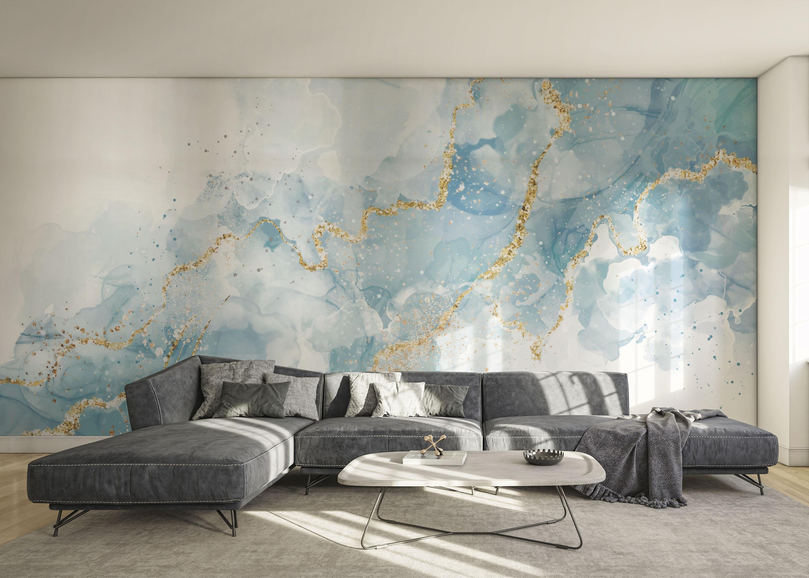 Fototapete Blue Marble Glitter mockup 0