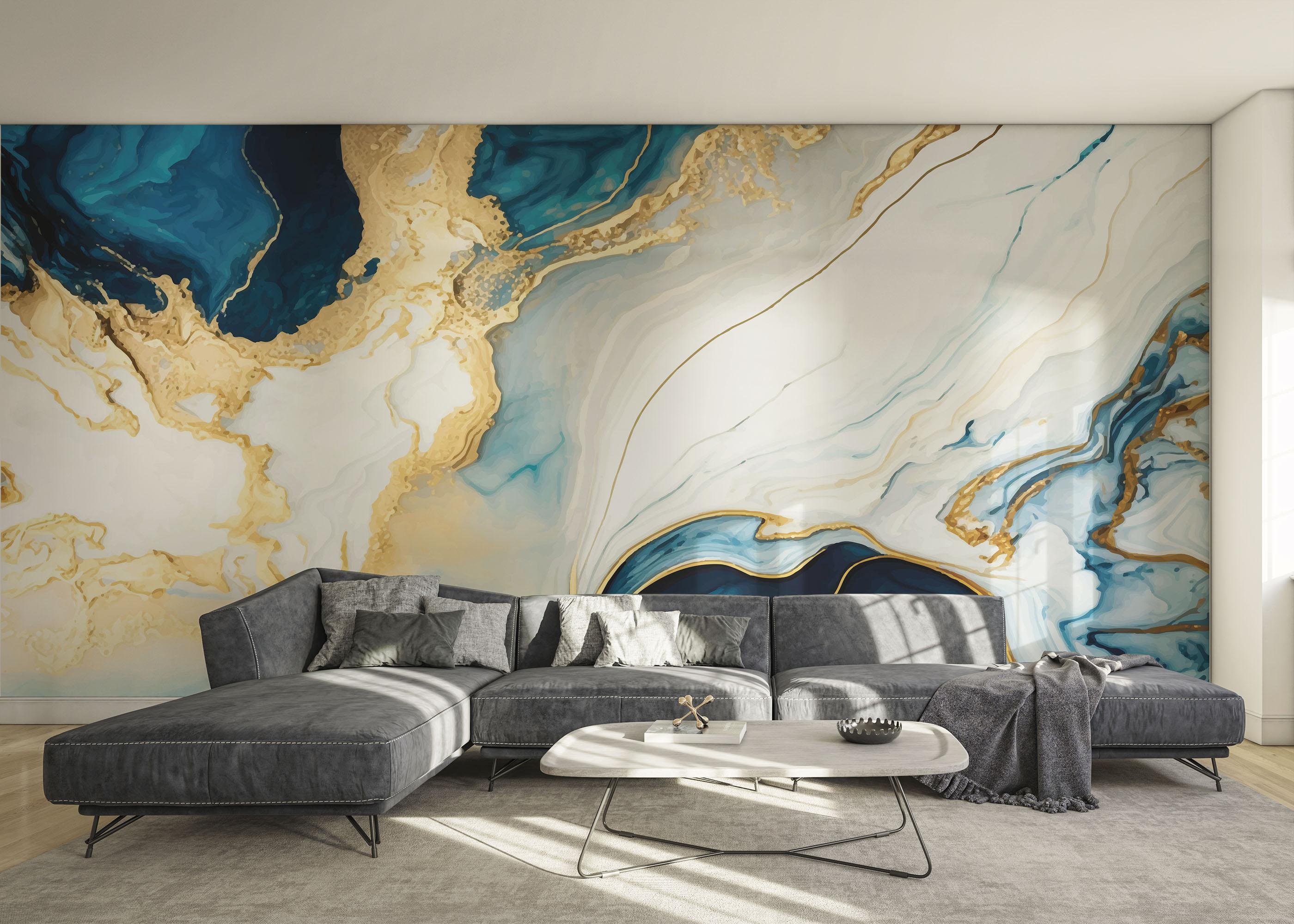 Fototapete Blue Stone Marble mockup 0