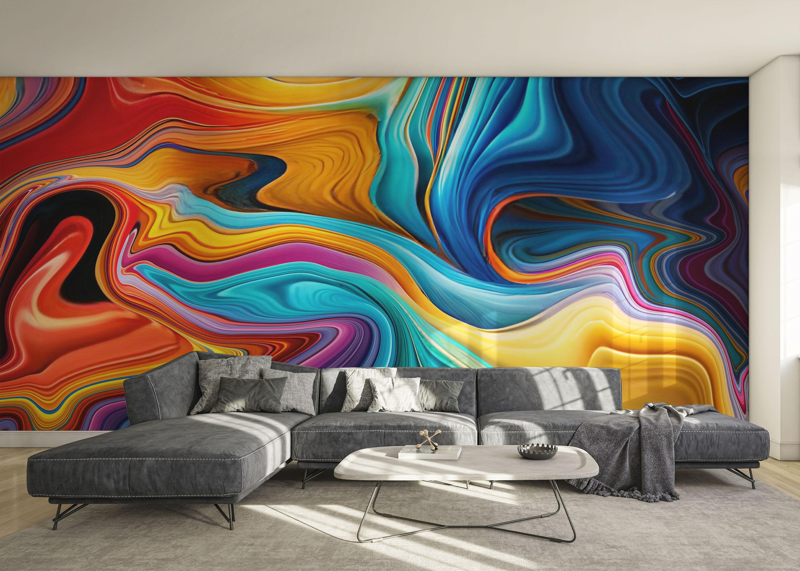 Fototapete Colorful Liquid Marble mockup 0