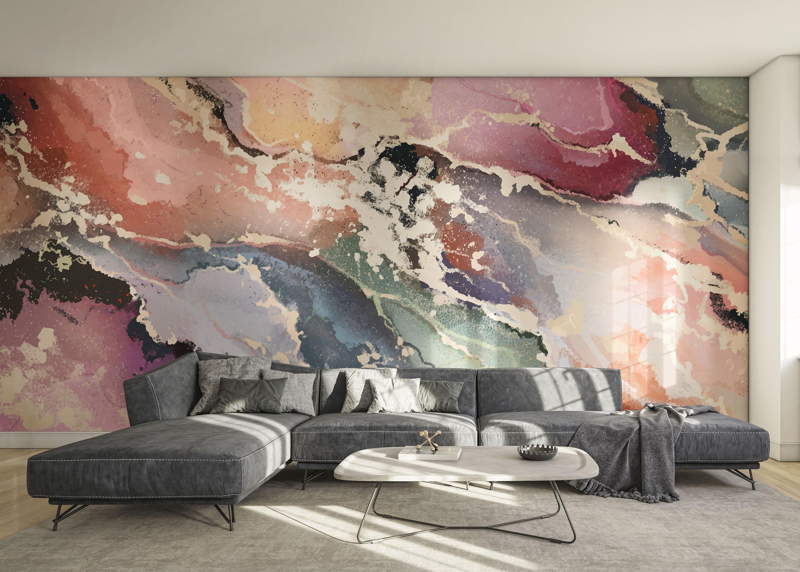 Fototapete Colorful Marble Art mockup 0