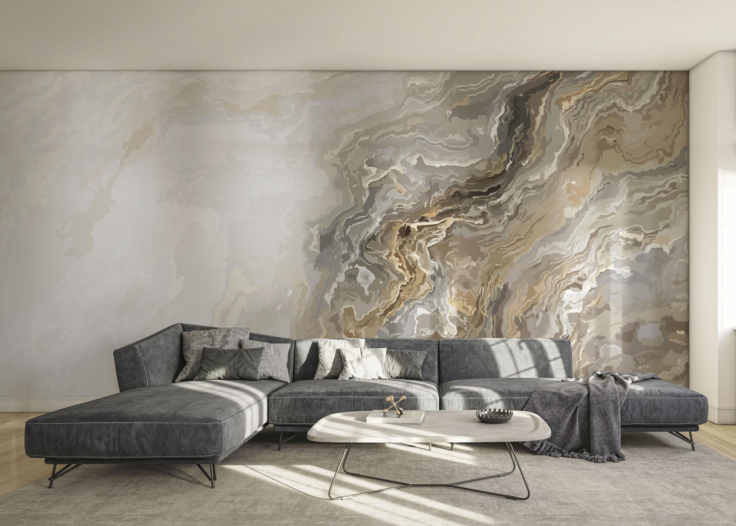 Fototapete Cream Marble Wave mockup 0