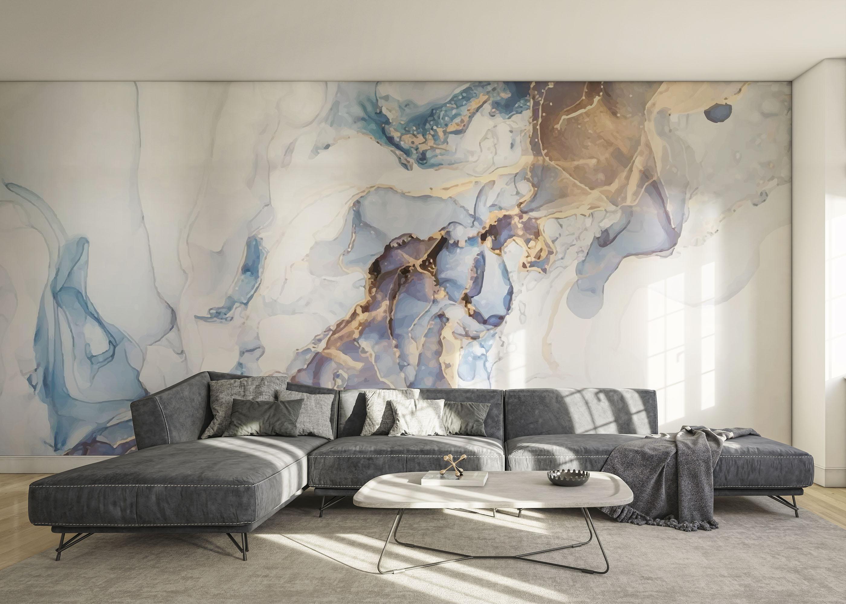 Fototapete Pastel Blue Marble mockup 0