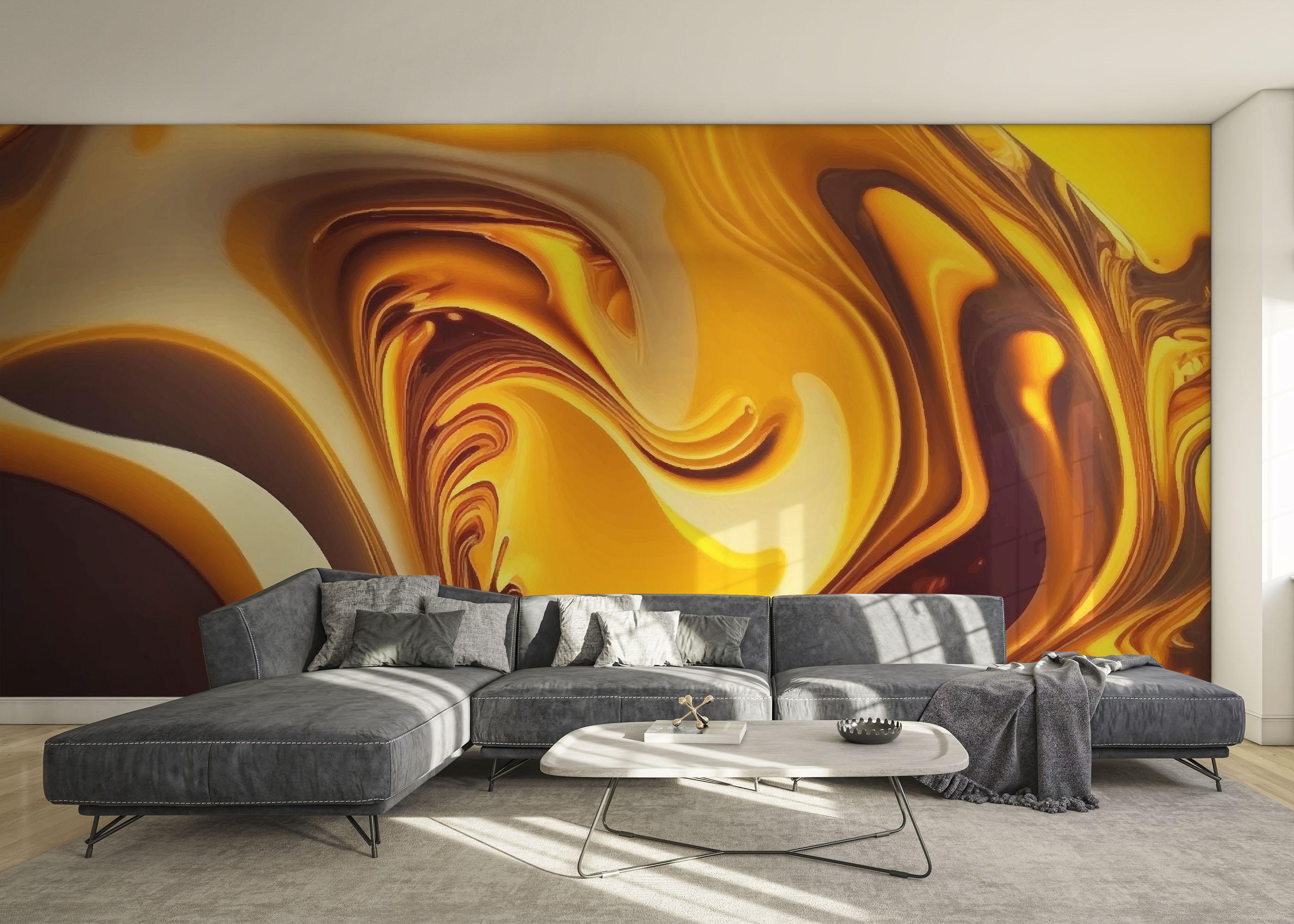 Fototapete Strong Yellow Marble mockup 0