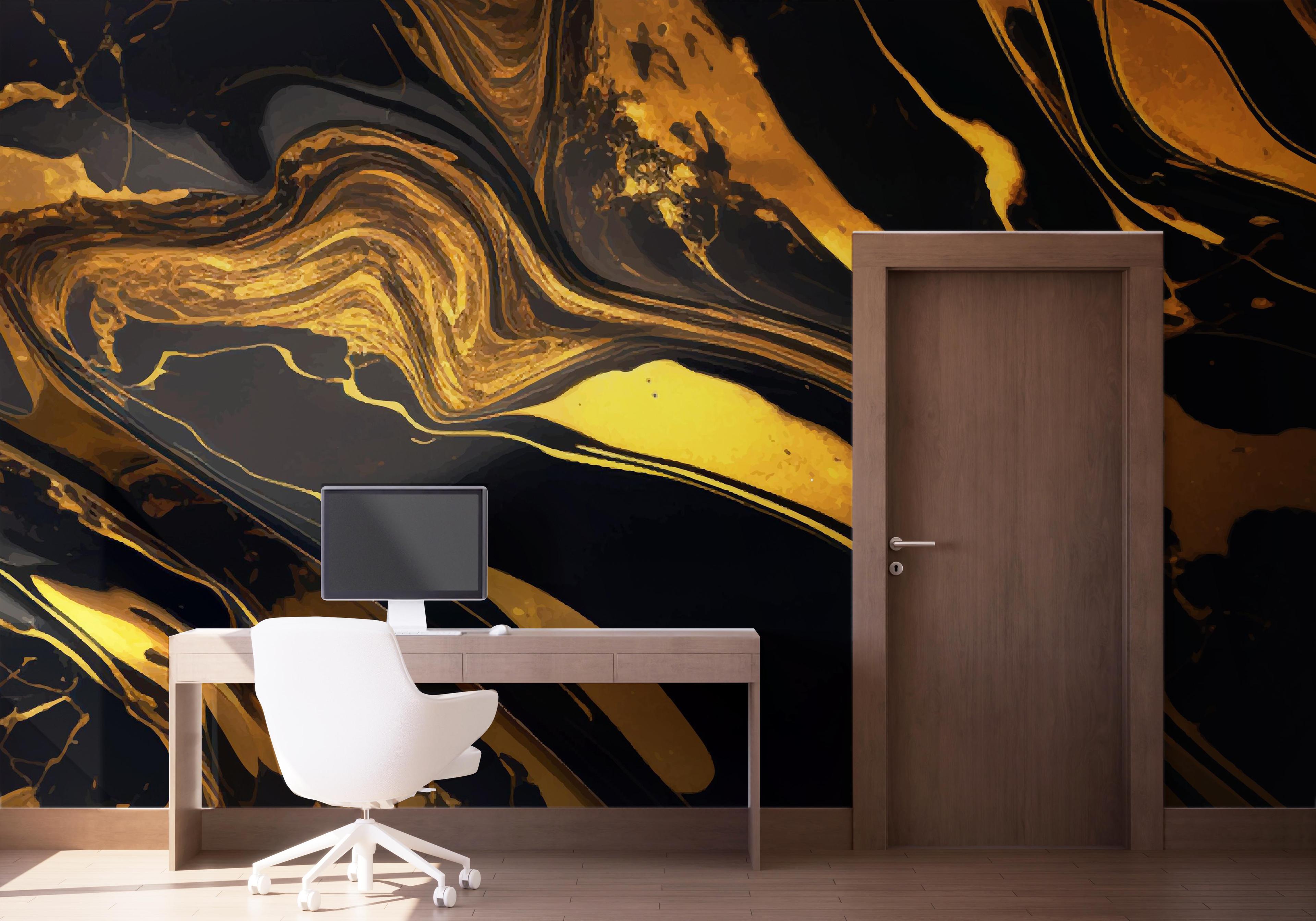 Fototapete Black Gold Marble mockup 1