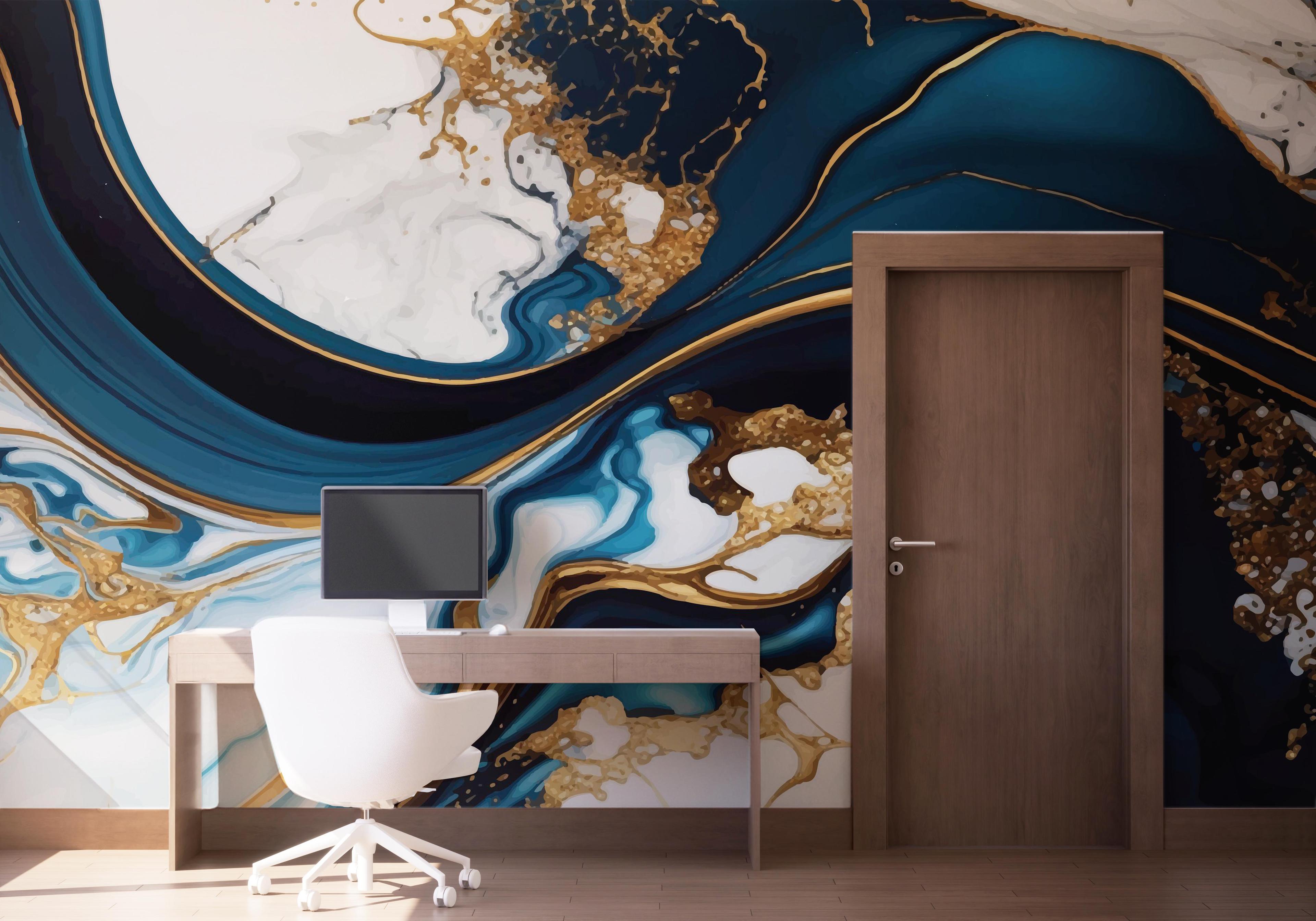 Fototapete Black Liquid Marble mockup 1