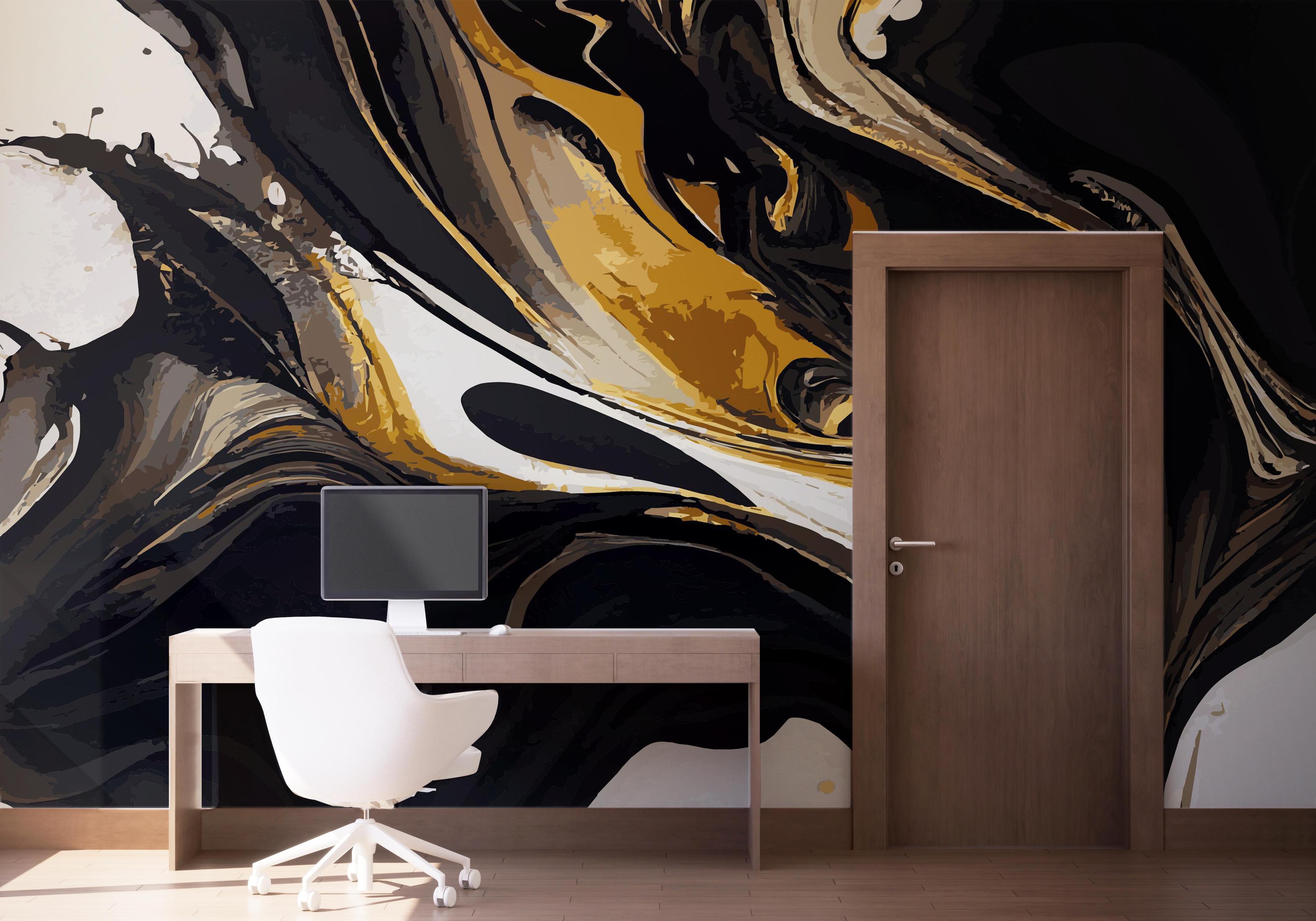 Fototapete Black Shape Marble mockup 1