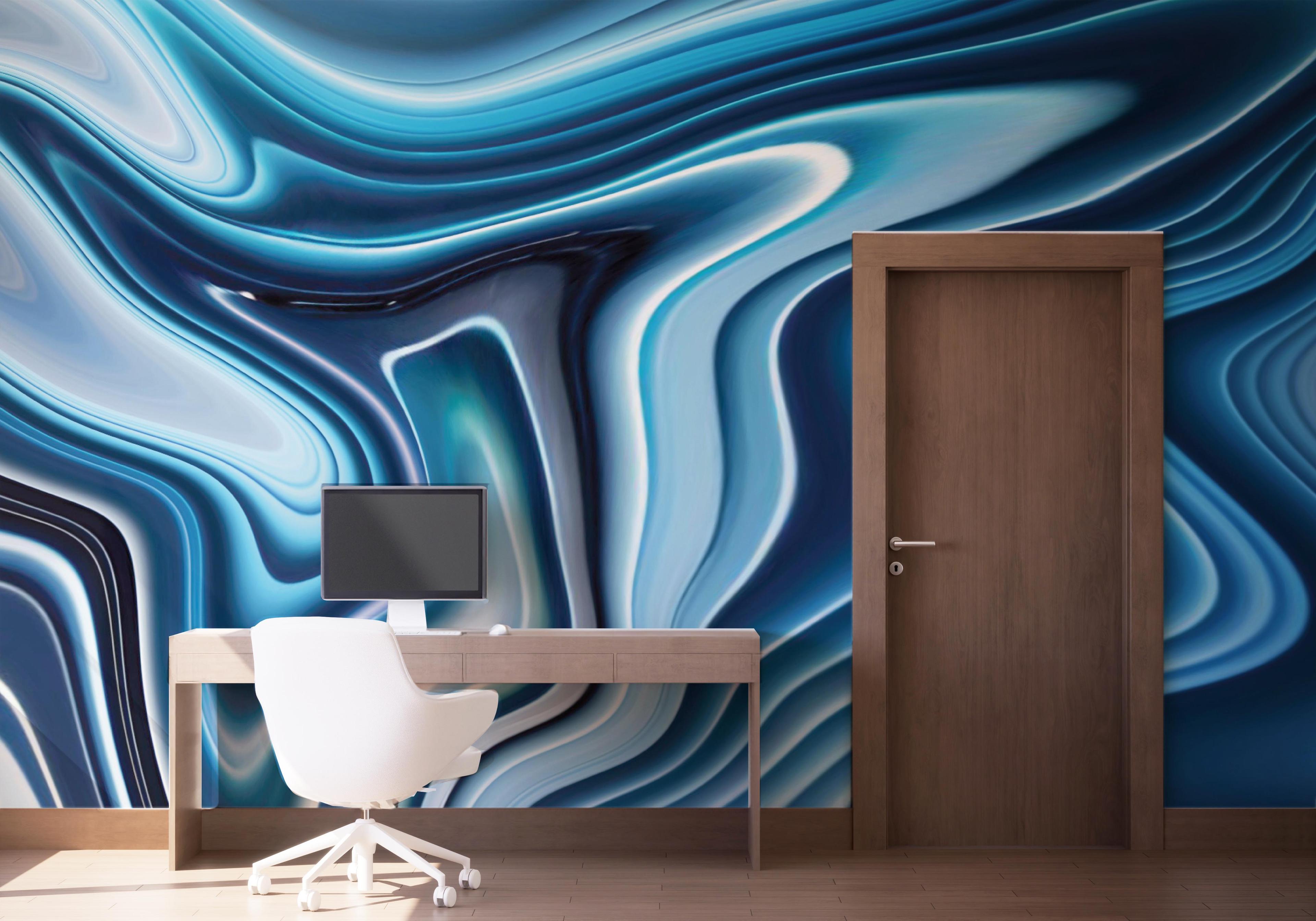 Fototapete Blue 3d Marble mockup 1