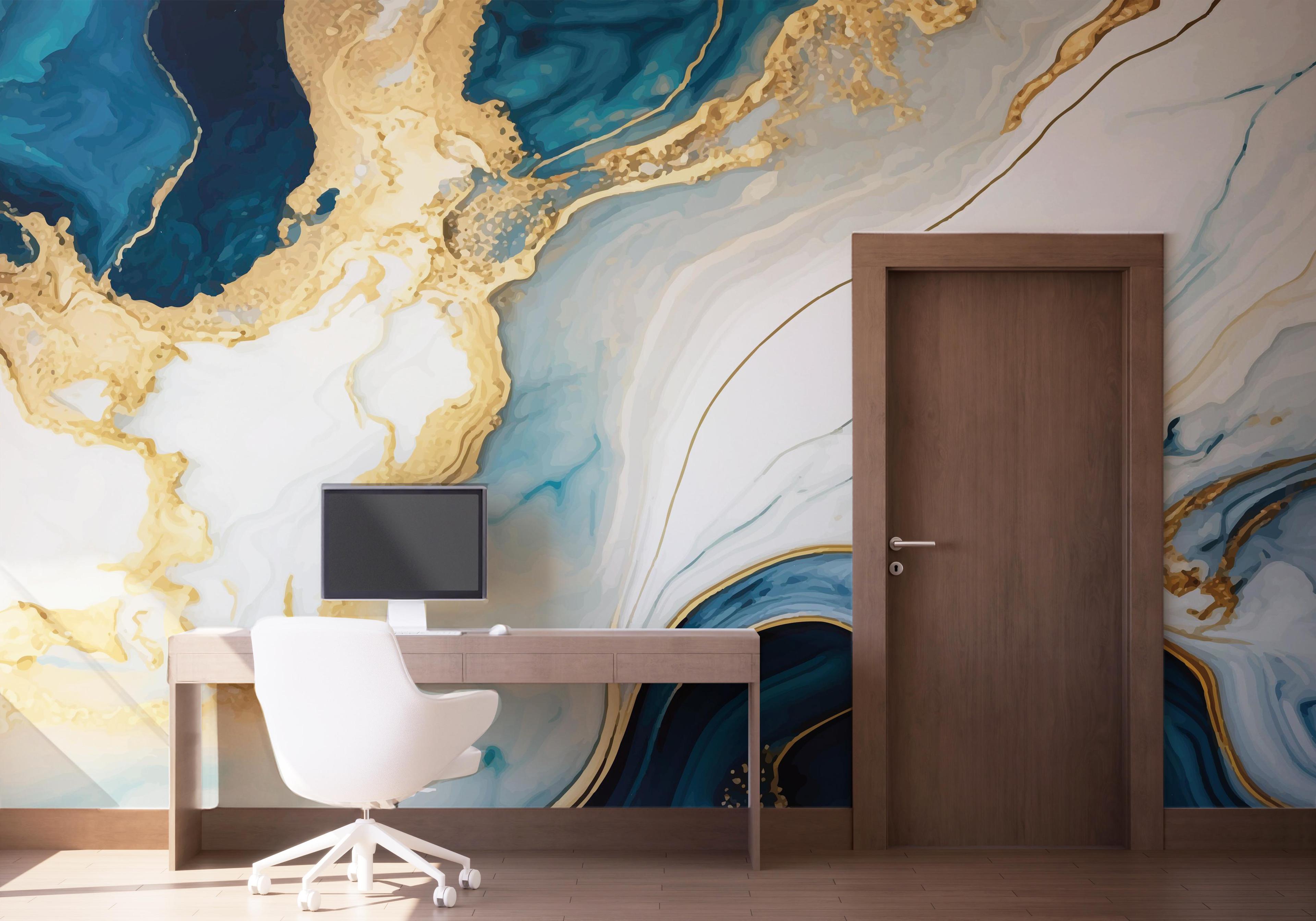 Fototapete Blue Stone Marble mockup 1