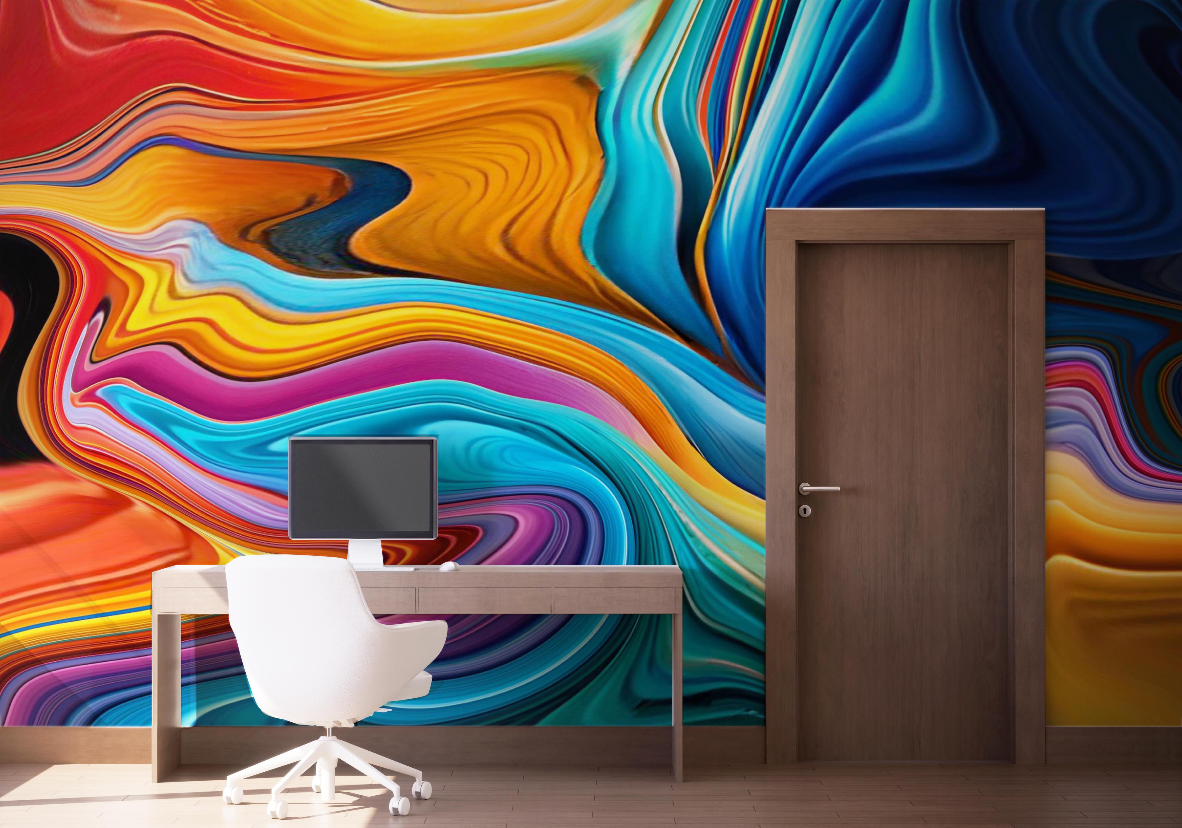 Fototapete Colorful Liquid Marble mockup 1