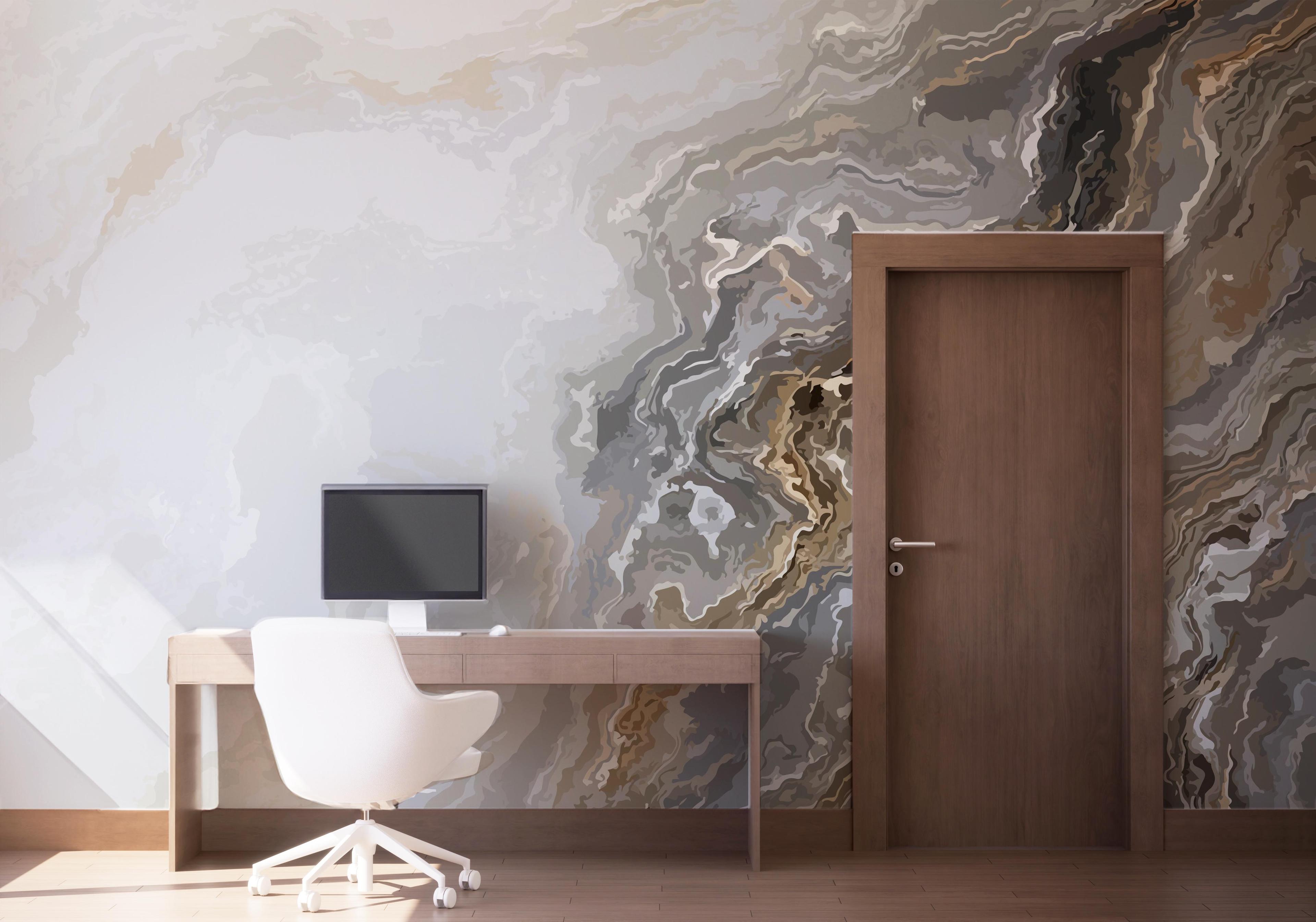 Fototapete Cream Marble Wave mockup 1