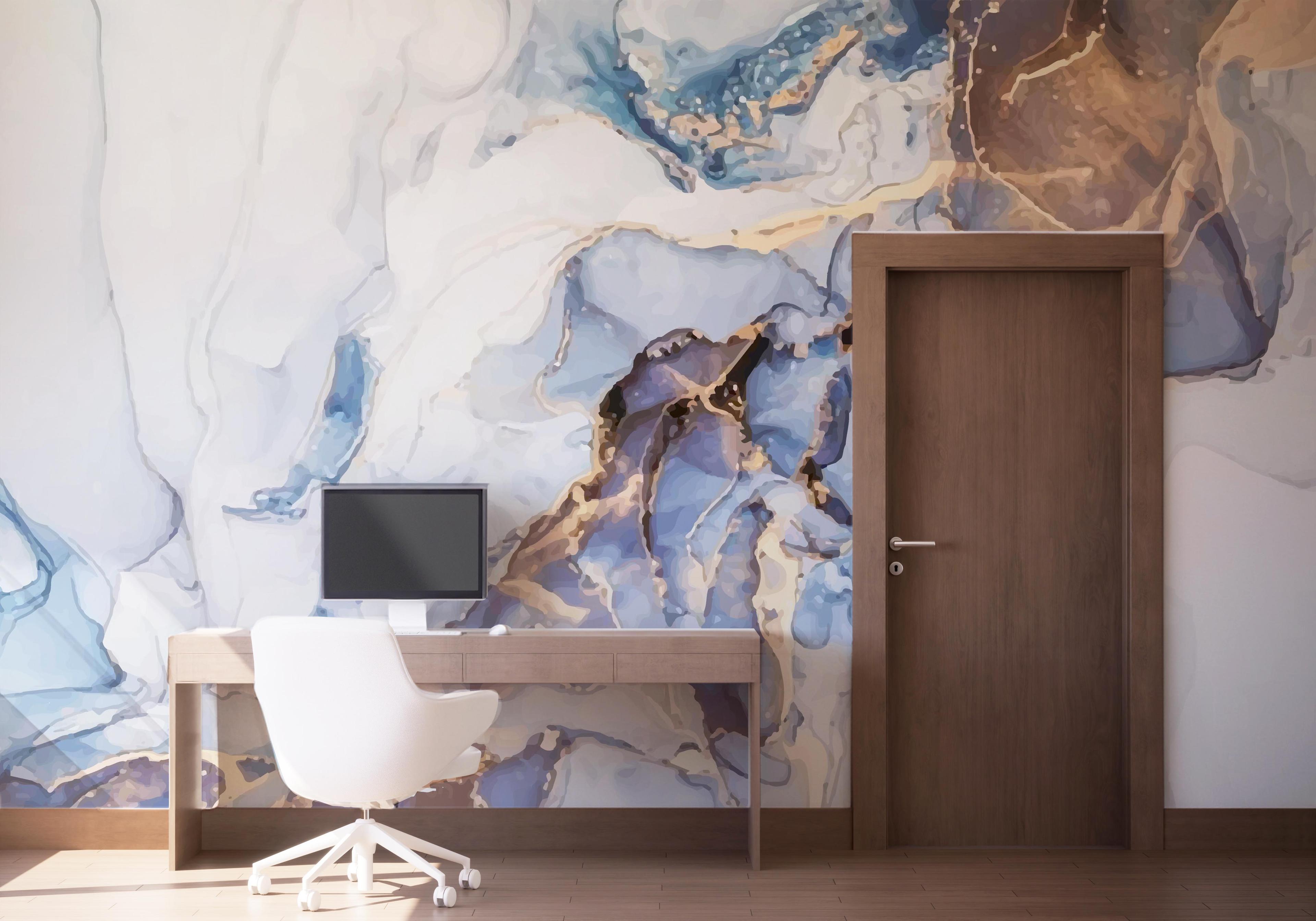 Fototapete Pastel Blue Marble mockup 1